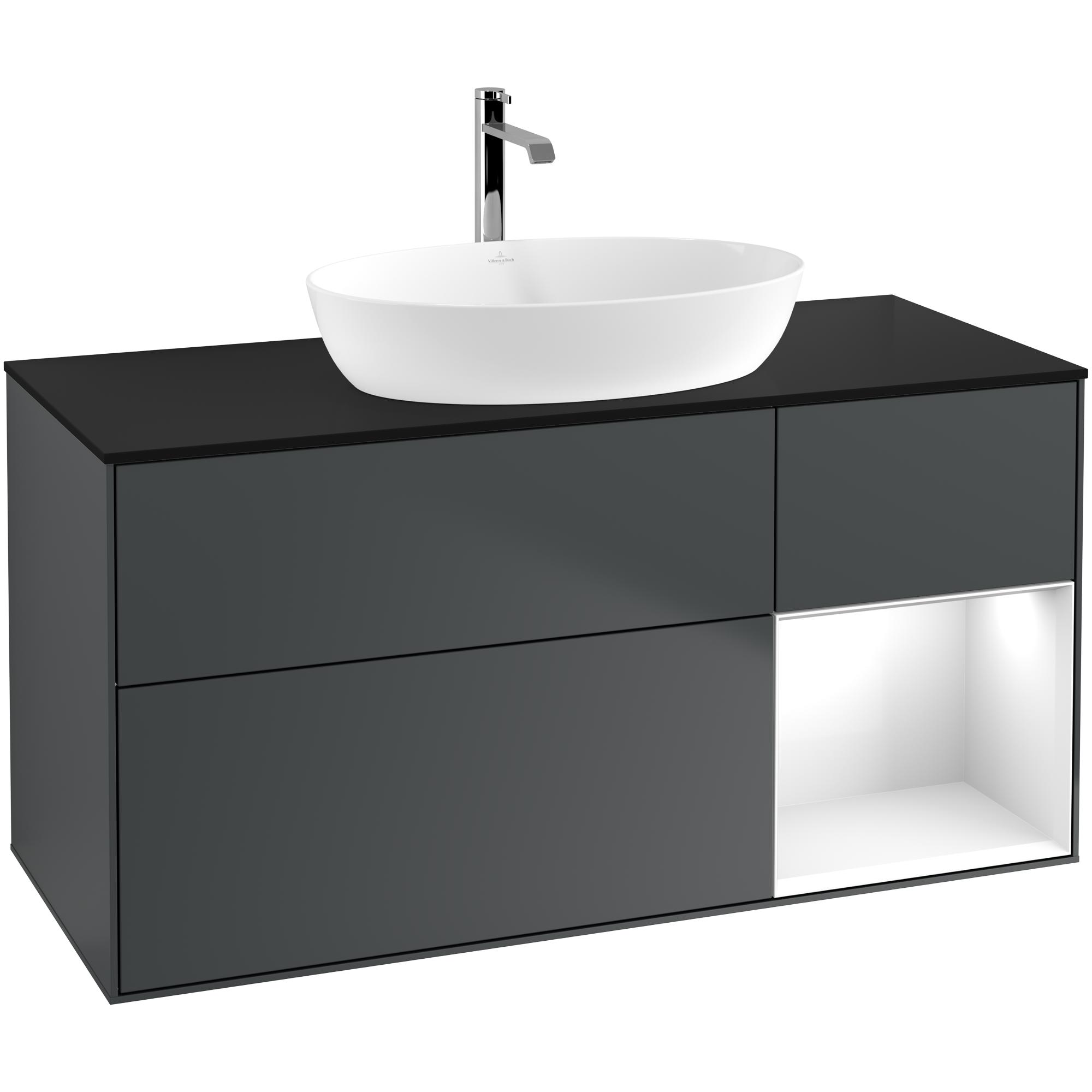 Tvättställsskåp Villeroy & Boch Finion med 3 Lådor Hylla och Bänkskiva för Fristående Tvättställ från Artis & Collaro | badrum - badrumsmobler - tvattstallsskap-och-kommod | KakelKungen