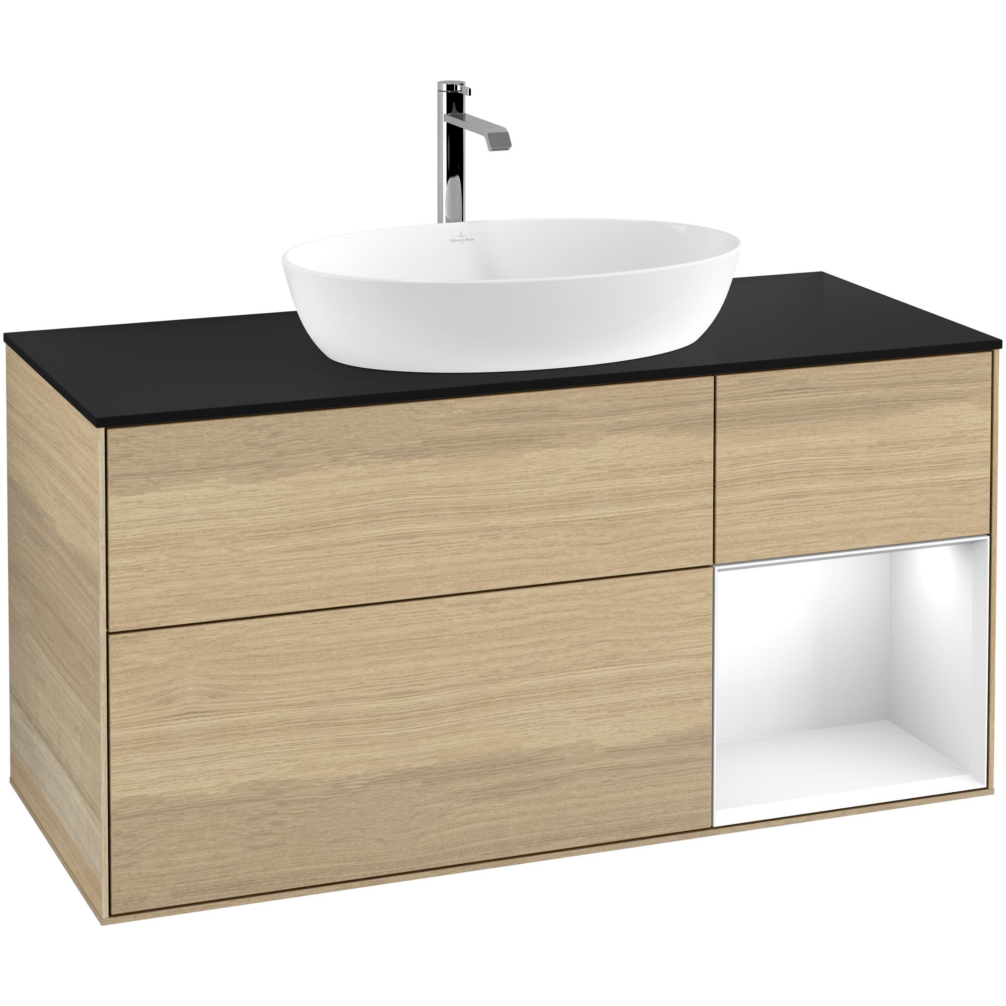 Tvättställsskåp Villeroy & Boch Finion med 3 Lådor Hylla och Bänkskiva för Fristående Tvättställ från Artis & Collaro | badrum - badrumsmobler - tvattstallsskap-och-kommod | KakelKungen