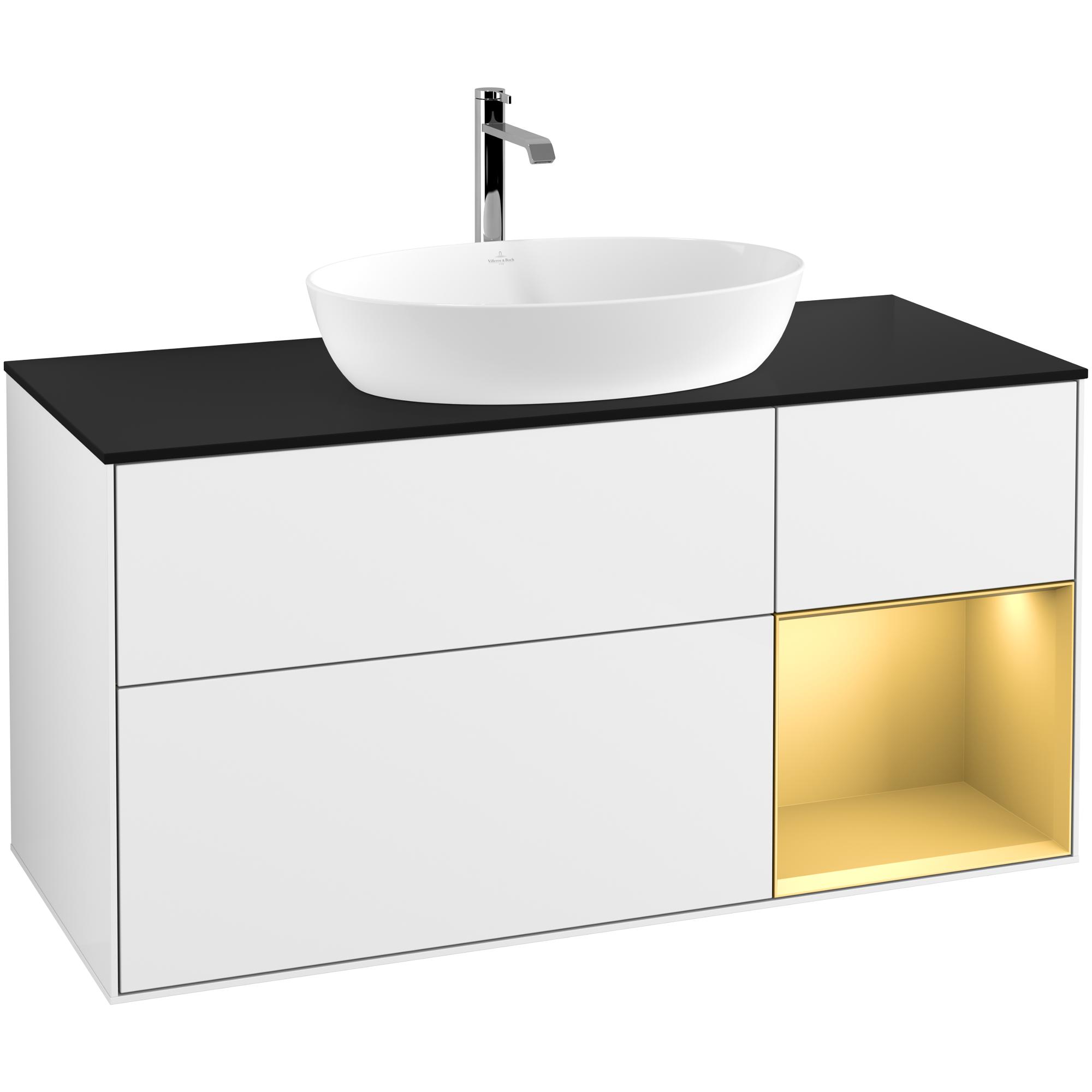 Tvättställsskåp Villeroy & Boch Finion med 3 Lådor Hylla och Bänkskiva för Fristående Tvättställ från Artis & Collaro | badrum - badrumsmobler - tvattstallsskap-och-kommod | KakelKungen