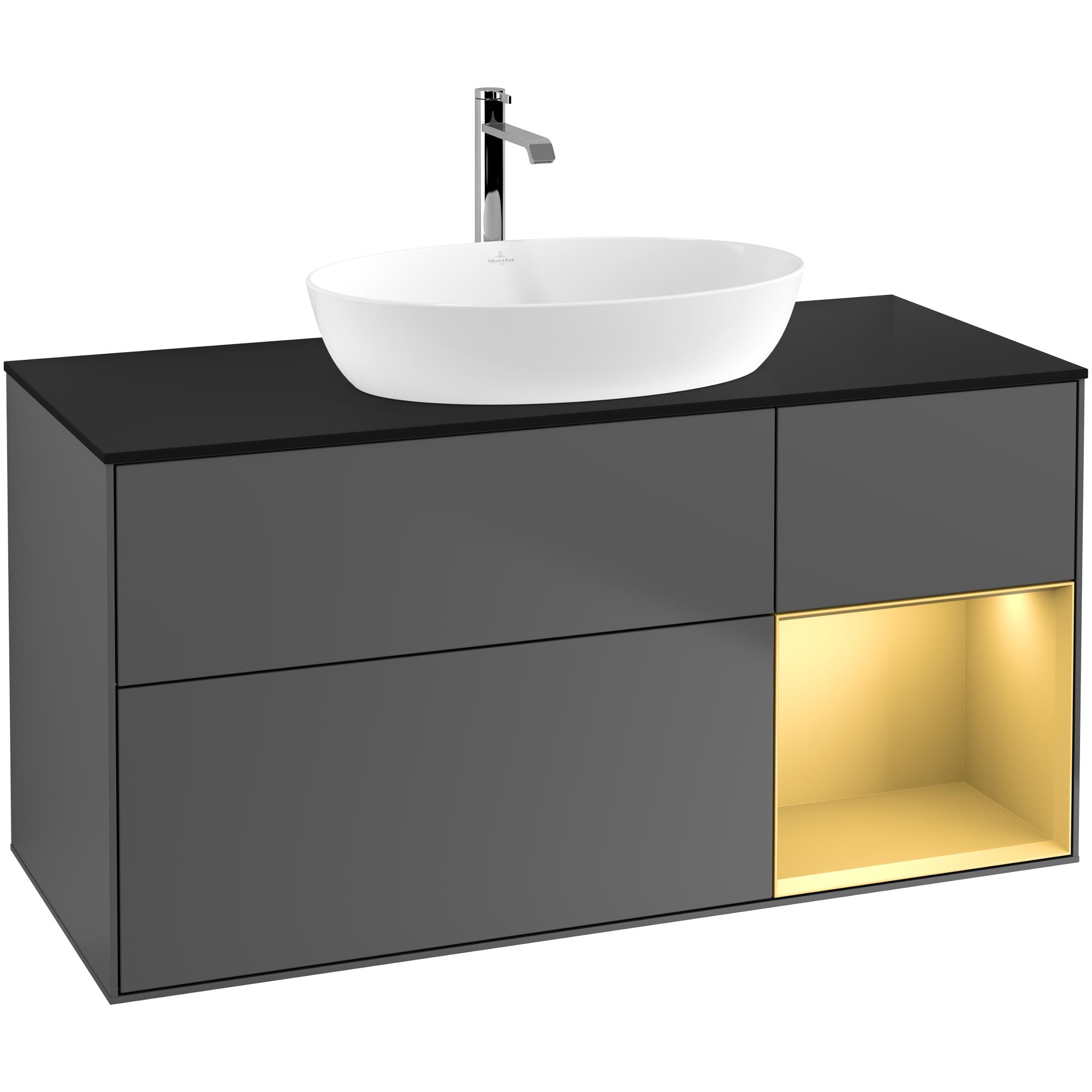 Tvättställsskåp Villeroy & Boch Finion med 3 Lådor Hylla och Bänkskiva för Fristående Tvättställ från Artis & Collaro | badrum - badrumsmobler - tvattstallsskap-och-kommod | KakelKungen