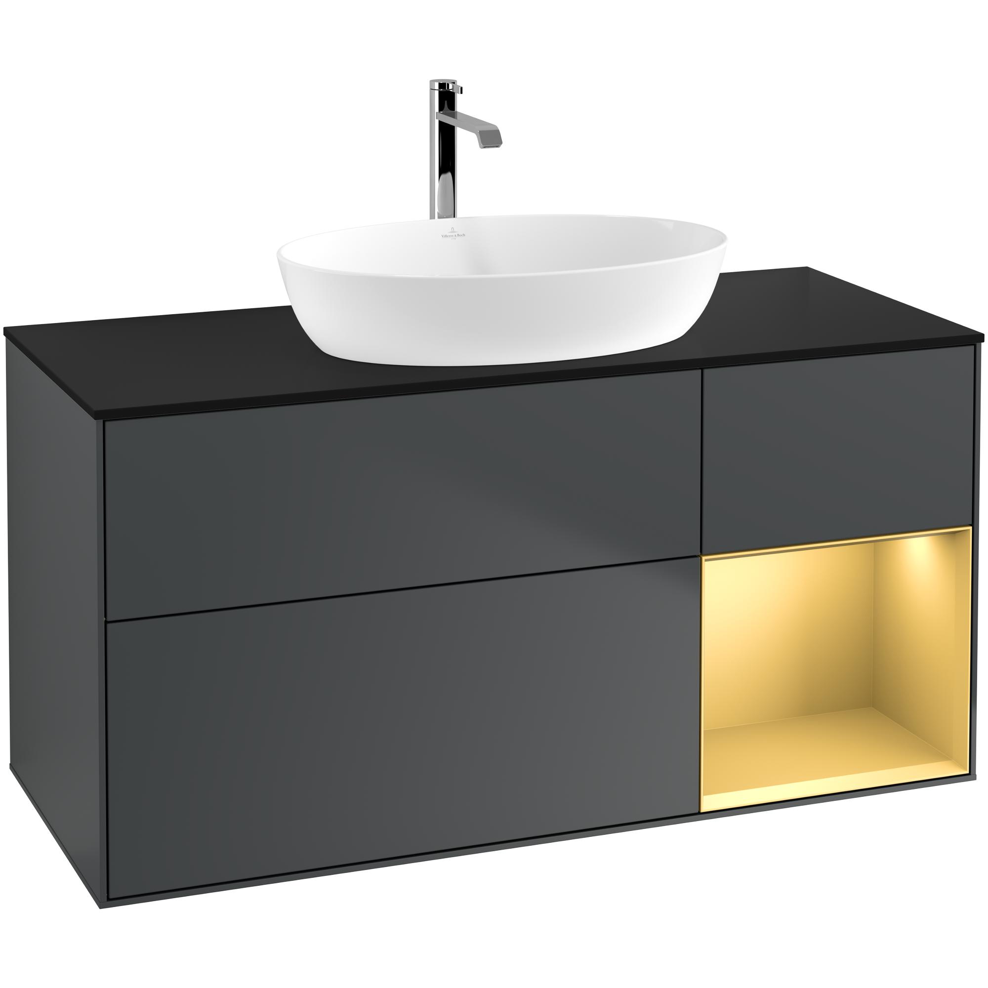 Tvättställsskåp Villeroy & Boch Finion med 3 Lådor Hylla och Bänkskiva för Fristående Tvättställ från Artis & Collaro | badrum - badrumsmobler - tvattstallsskap-och-kommod | KakelKungen