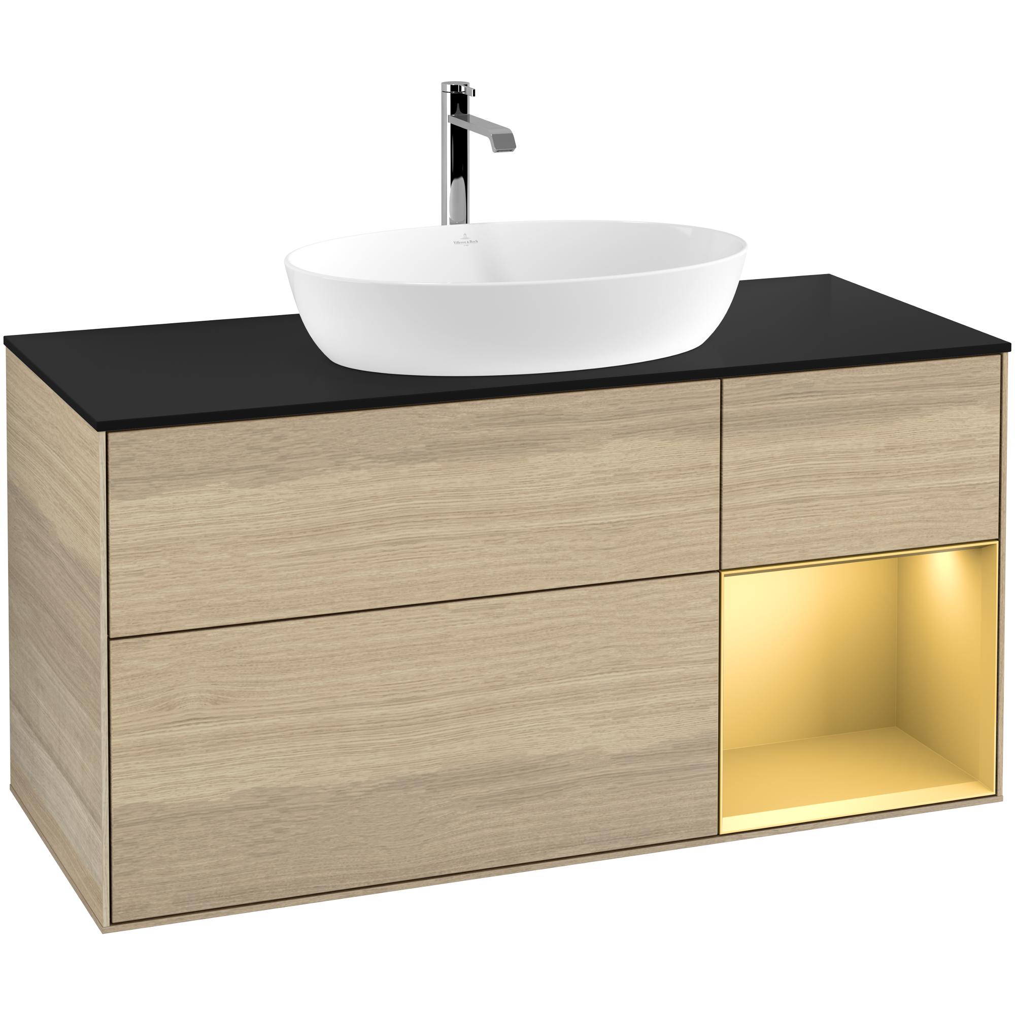 Tvättställsskåp Villeroy & Boch Finion med 3 Lådor Hylla och Bänkskiva för Fristående Tvättställ från Artis & Collaro | badrum - badrumsmobler - tvattstallsskap-och-kommod | KakelKungen