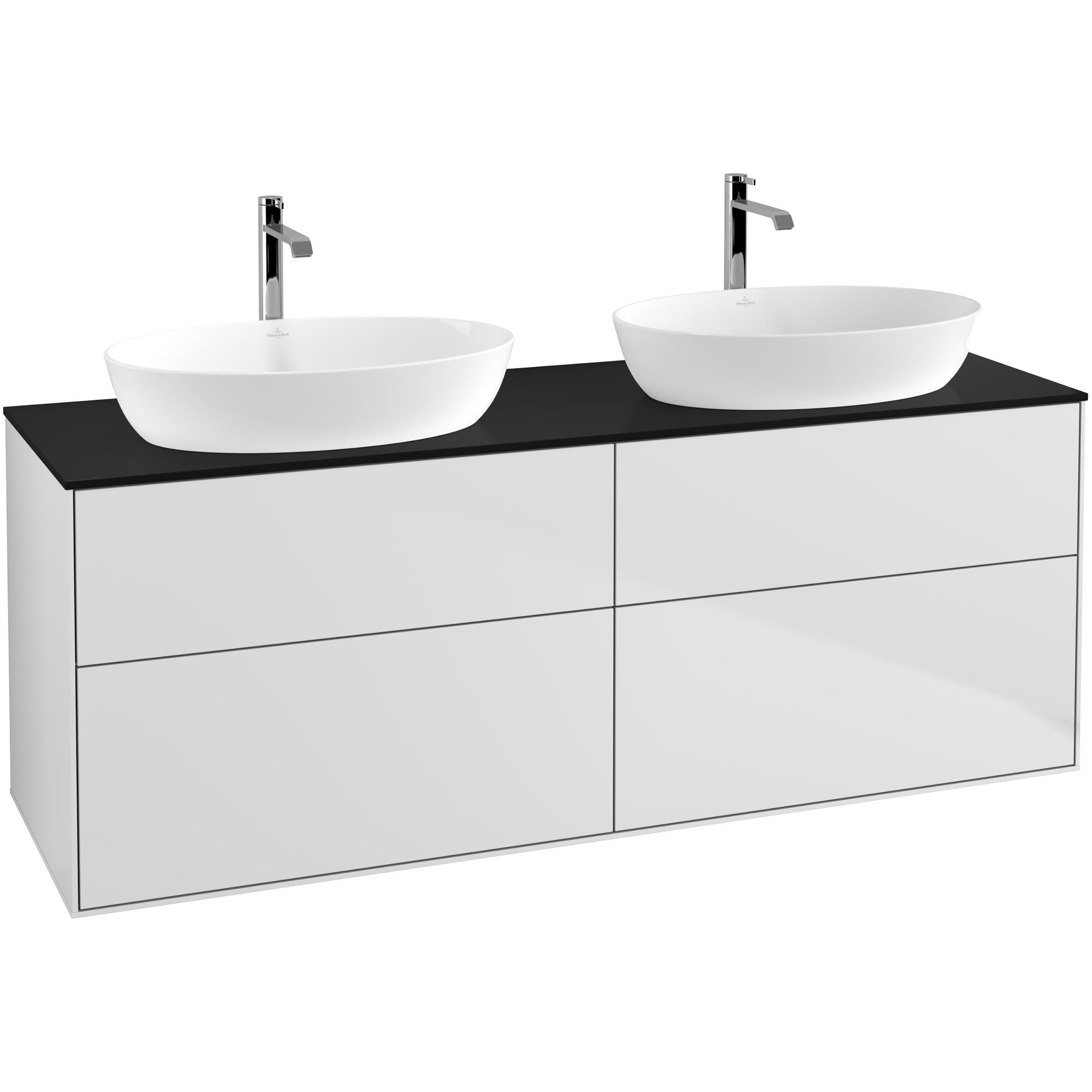 tvättställsskåp villeroy & boch finion med 4 lådor och bänkskiva för två fristående tvättställ från artis & collaro