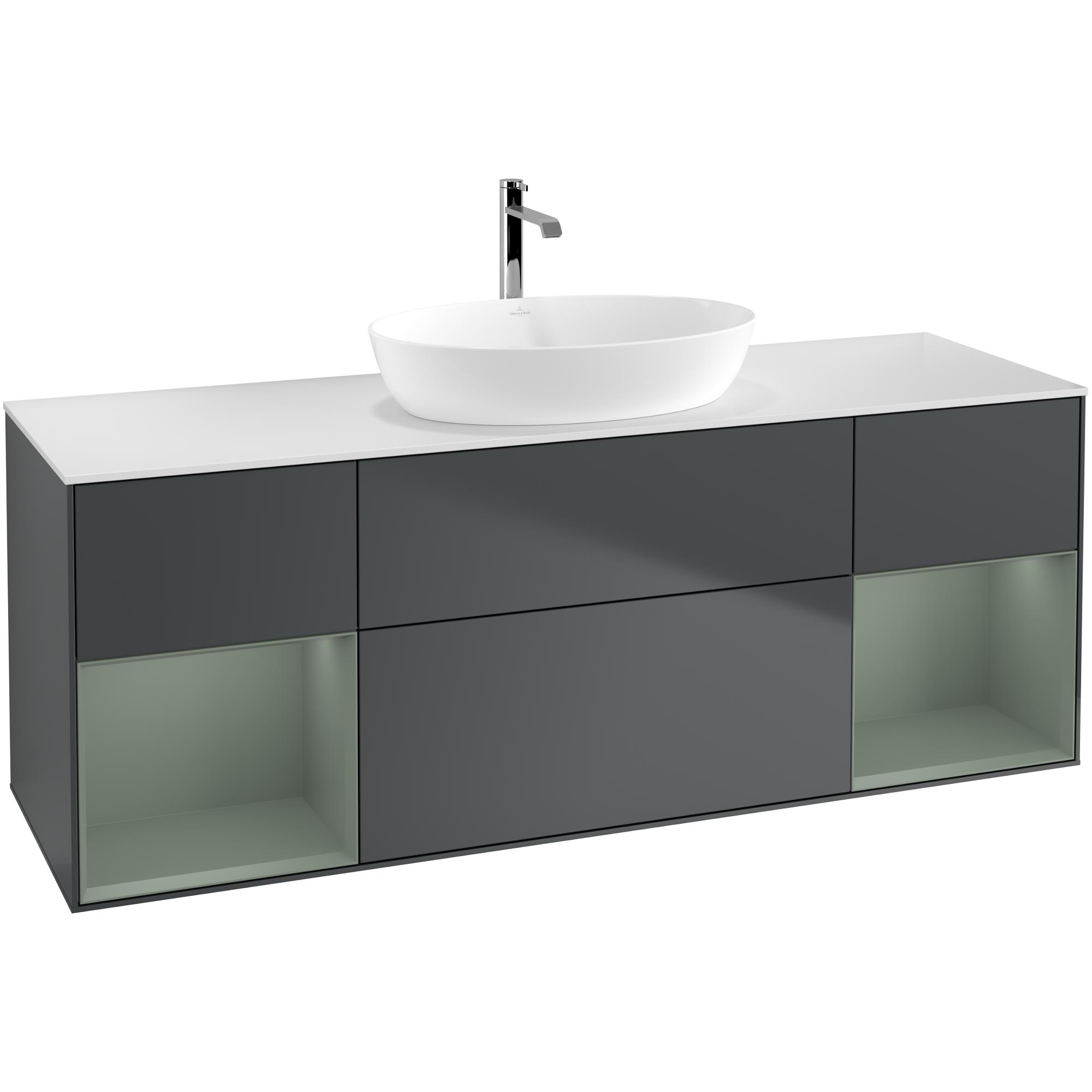 Tvättställsskåp Villeroy & Boch Finion med Två Hyllor och Bänkskiva för Fristående Tvättställ från Artis & Collaro | badrum - badrumsmobler - tvattstallsskap-och-kommod | KakelKungen