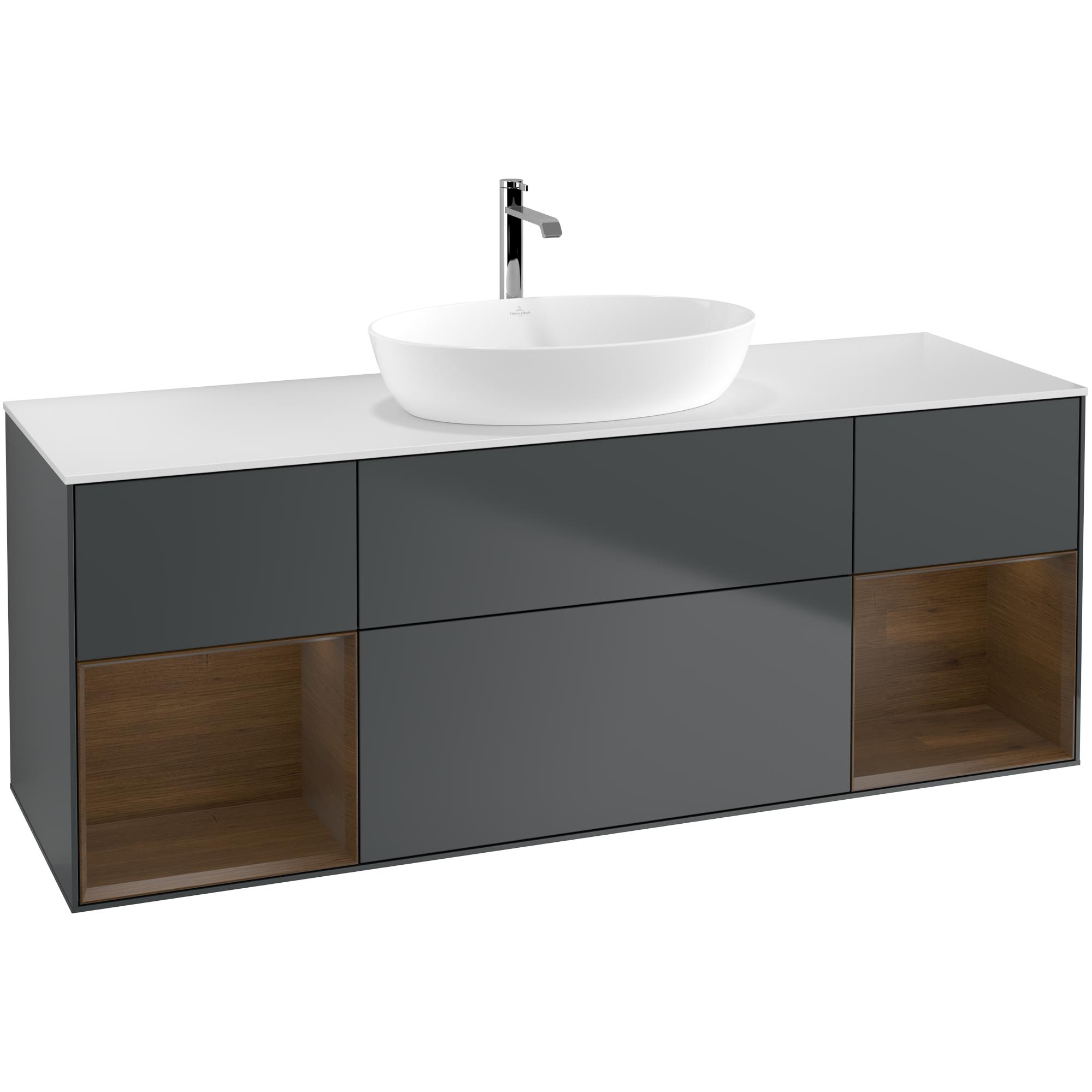 Tvättställsskåp Villeroy & Boch Finion med Två Hyllor och Bänkskiva för Fristående Tvättställ från Artis & Collaro | badrum - badrumsmobler - tvattstallsskap-och-kommod | KakelKungen