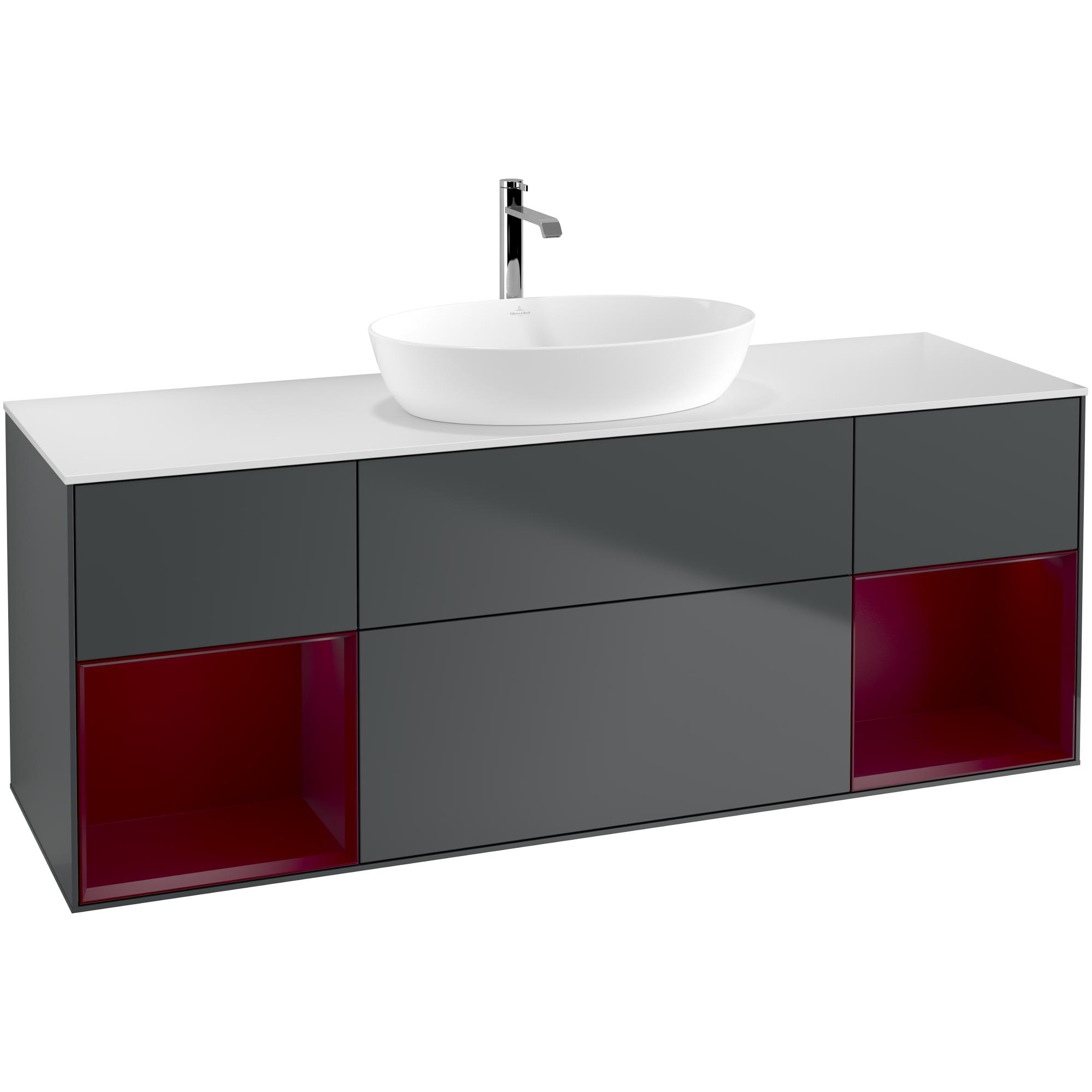 Tvättställsskåp Villeroy & Boch Finion med Två Hyllor och Bänkskiva för Fristående Tvättställ från Artis & Collaro | badrum - badrumsmobler - tvattstallsskap-och-kommod | KakelKungen