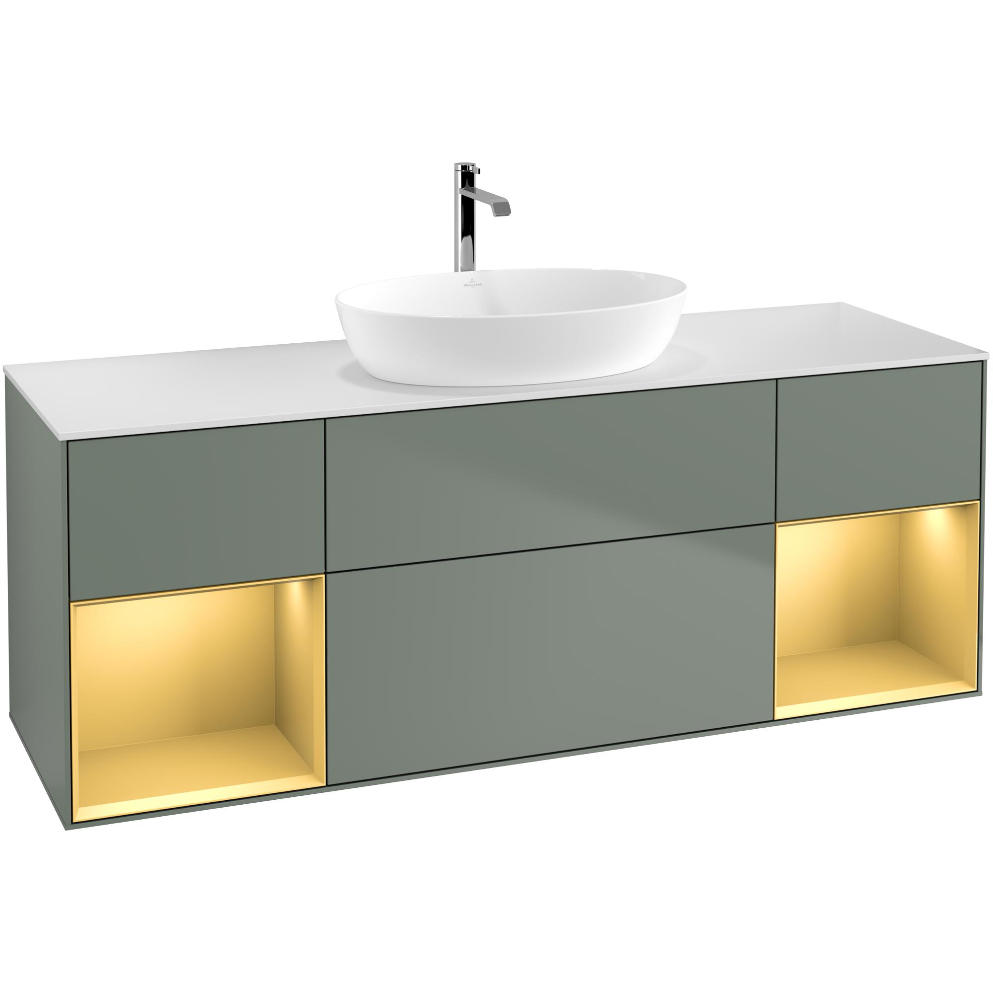 Tvättställsskåp Villeroy & Boch Finion med Två Hyllor och Bänkskiva för Fristående Tvättställ från Artis & Collaro | badrum - badrumsmobler - tvattstallsskap-och-kommod | KakelKungen