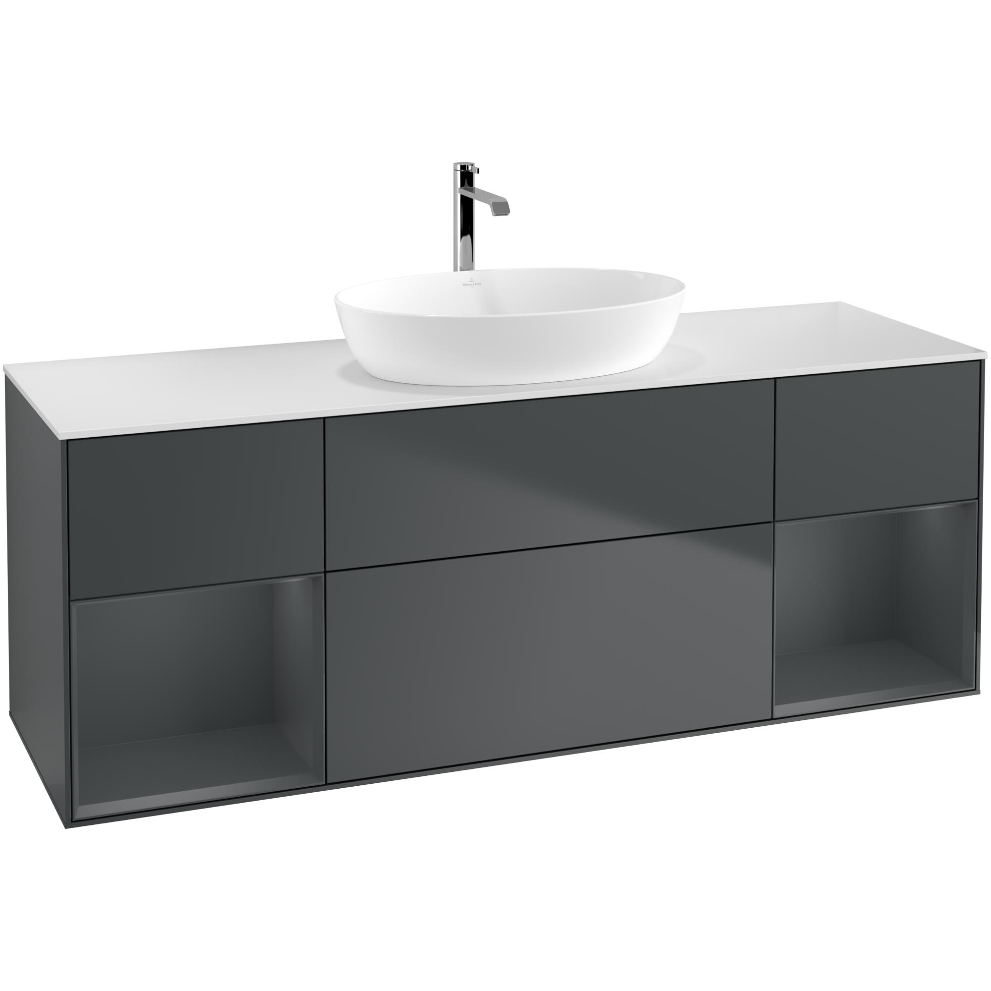 Tvättställsskåp Villeroy & Boch Finion med Två Hyllor och Bänkskiva för Fristående Tvättställ från Artis & Collaro | badrum - badrumsmobler - tvattstallsskap-och-kommod | KakelKungen