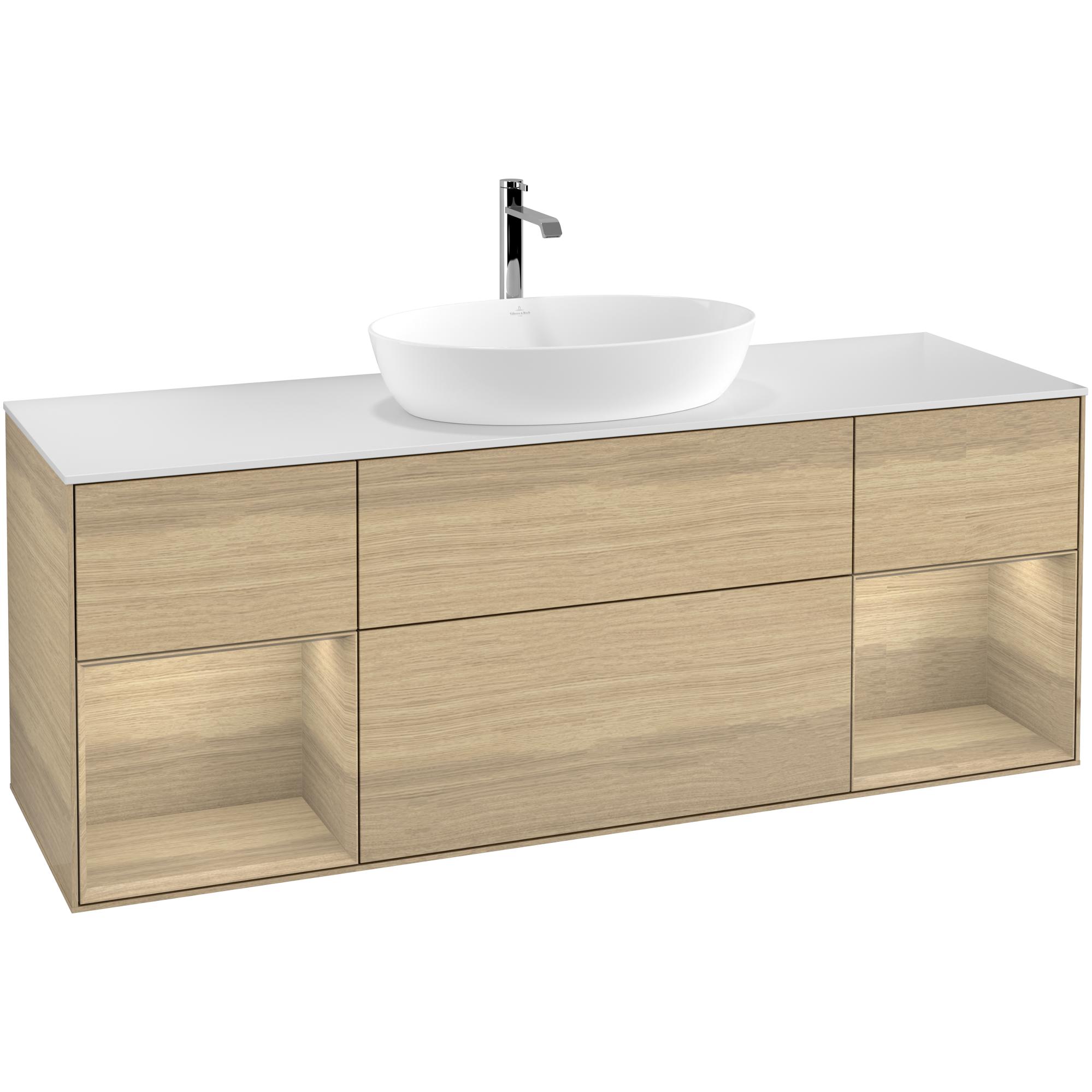 Tvättställsskåp Villeroy & Boch Finion med Två Hyllor och Bänkskiva för Fristående Tvättställ från Artis & Collaro | badrum - badrumsmobler - tvattstallsskap-och-kommod | KakelKungen