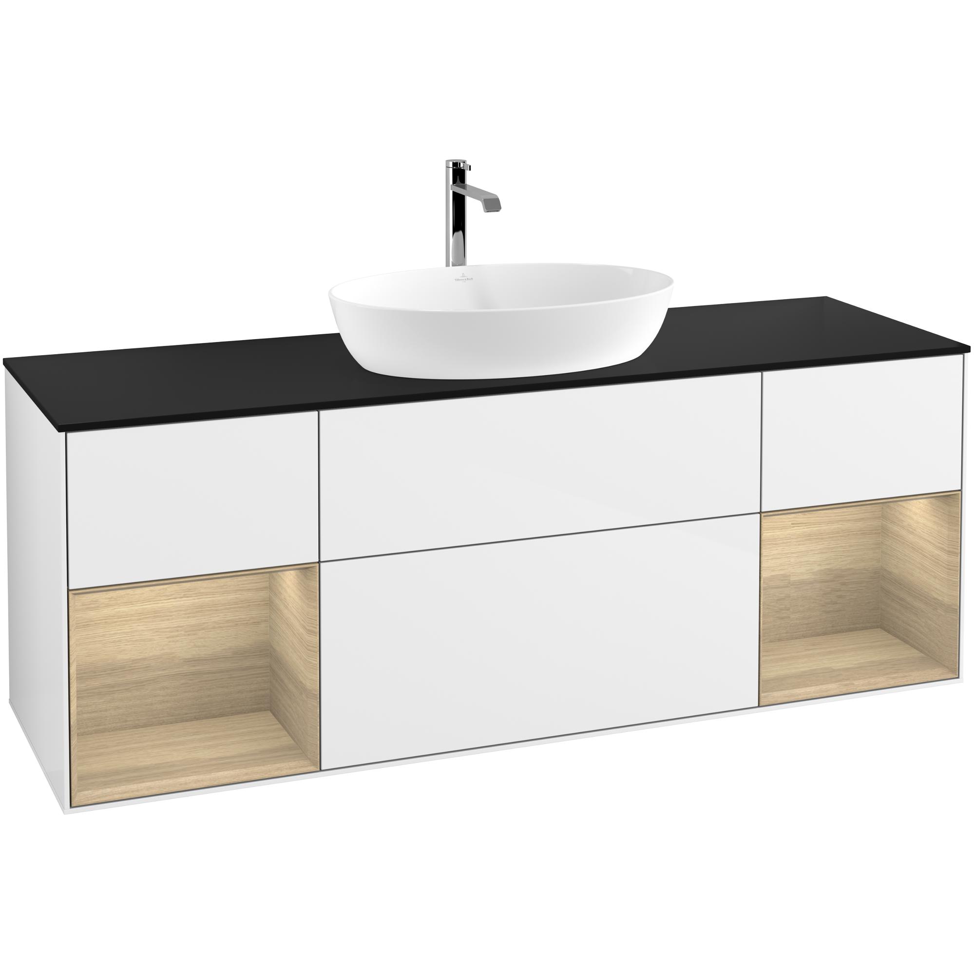 Tvättställsskåp Villeroy & Boch Finion med Två Hyllor och Bänkskiva för Fristående Tvättställ från Artis & Collaro | badrum - badrumsmobler - tvattstallsskap-och-kommod | KakelKungen