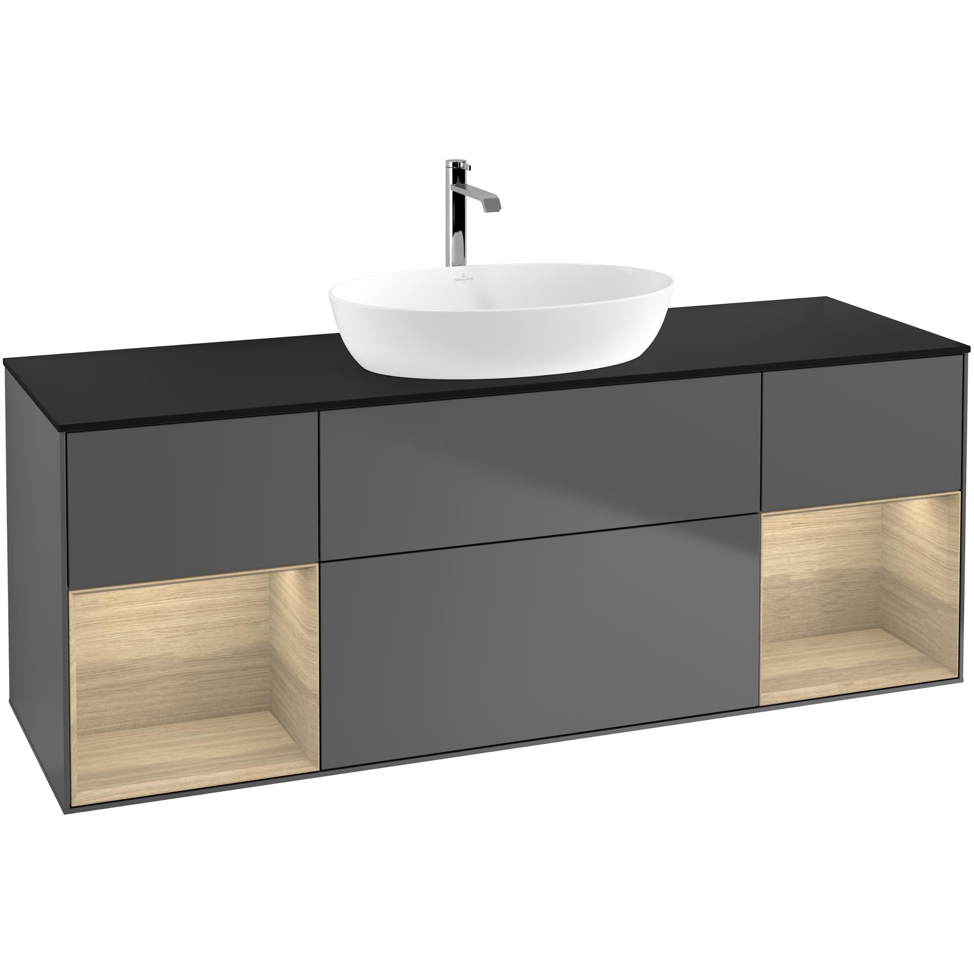 Tvättställsskåp Villeroy & Boch Finion med Två Hyllor och Bänkskiva för Fristående Tvättställ från Artis & Collaro | badrum - badrumsmobler - tvattstallsskap-och-kommod | KakelKungen