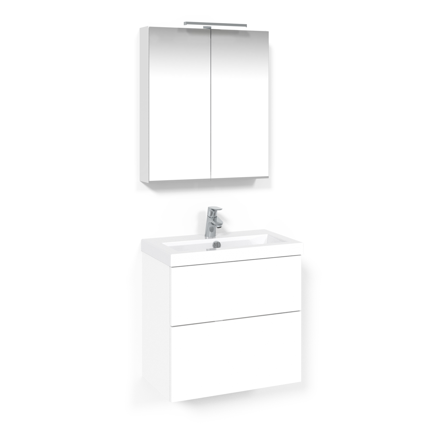 Möbelpaket Macro Design Charm Tvättställsskåp med Crown Spegelskåp