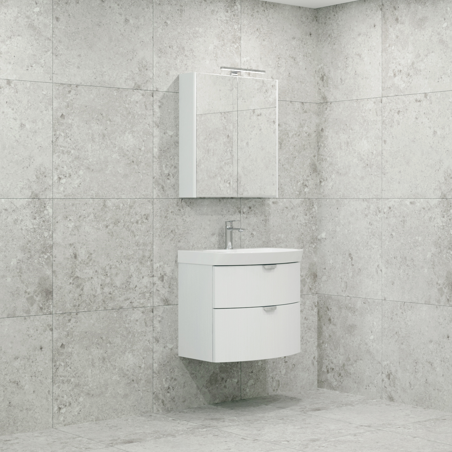 M&ouml;belpaket Macro Design Heart Tv&auml;ttst&auml;llssk&aring;p med Spegelsk&aring;p