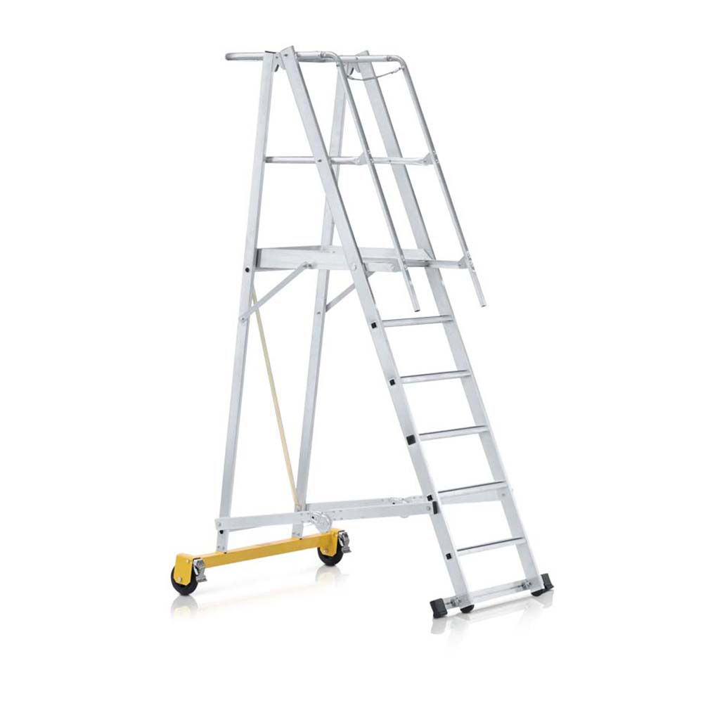 Plattformstege Zarges Z600 Hopfällbar Plattformshöjd: 1,80 m, Antal steg: 7 st