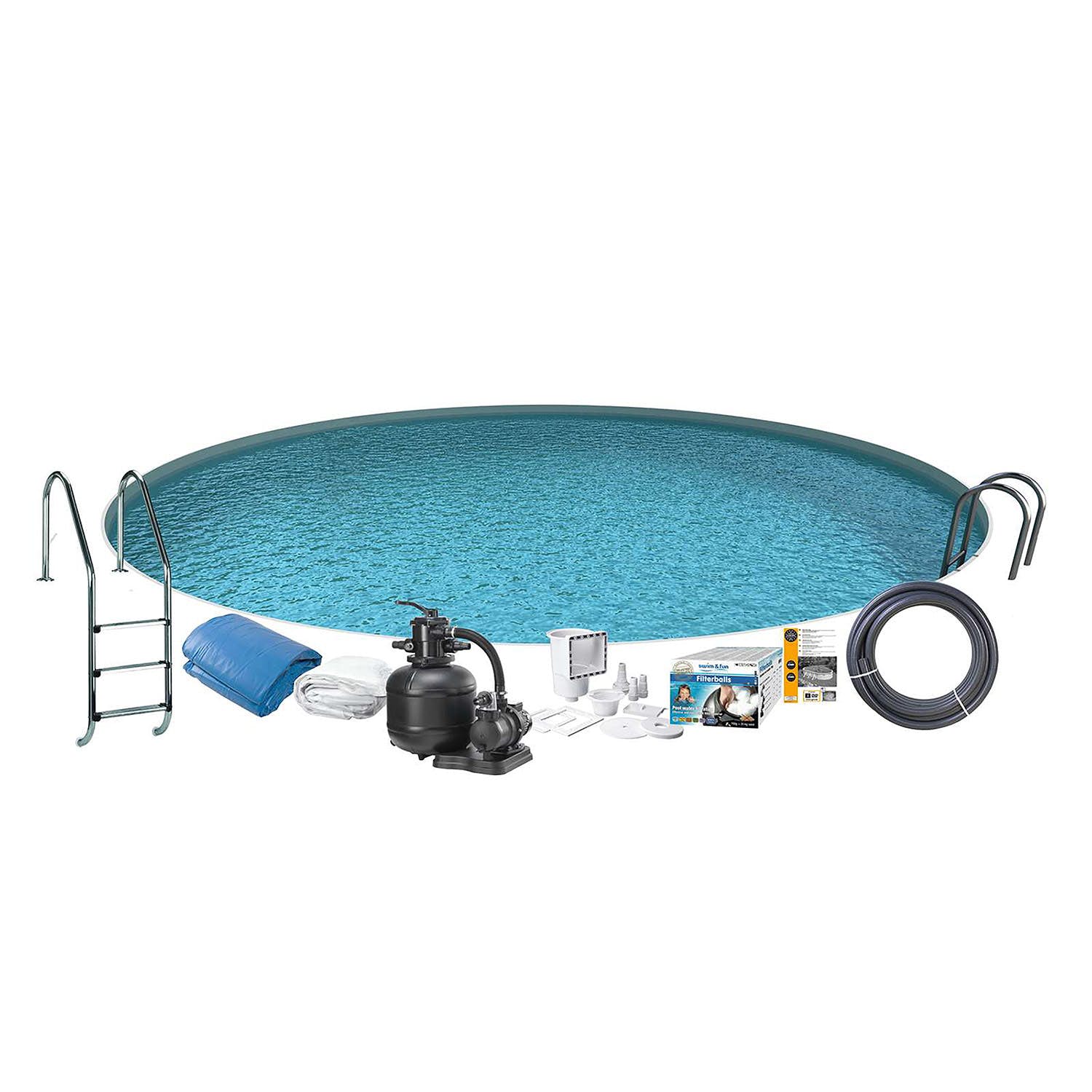 Bassengpakke Swim & Fun Steel Rund 120 cm Dybde