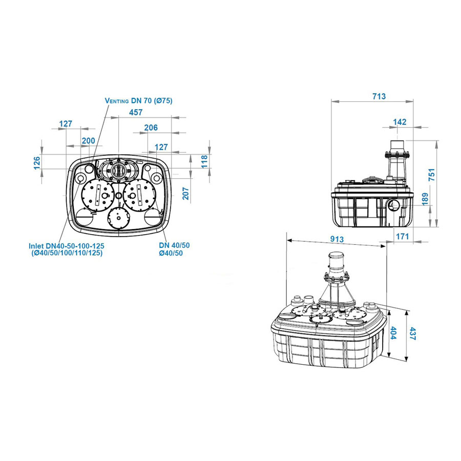 Pumpestasjon Saniflo Sanicubic 2 XL
