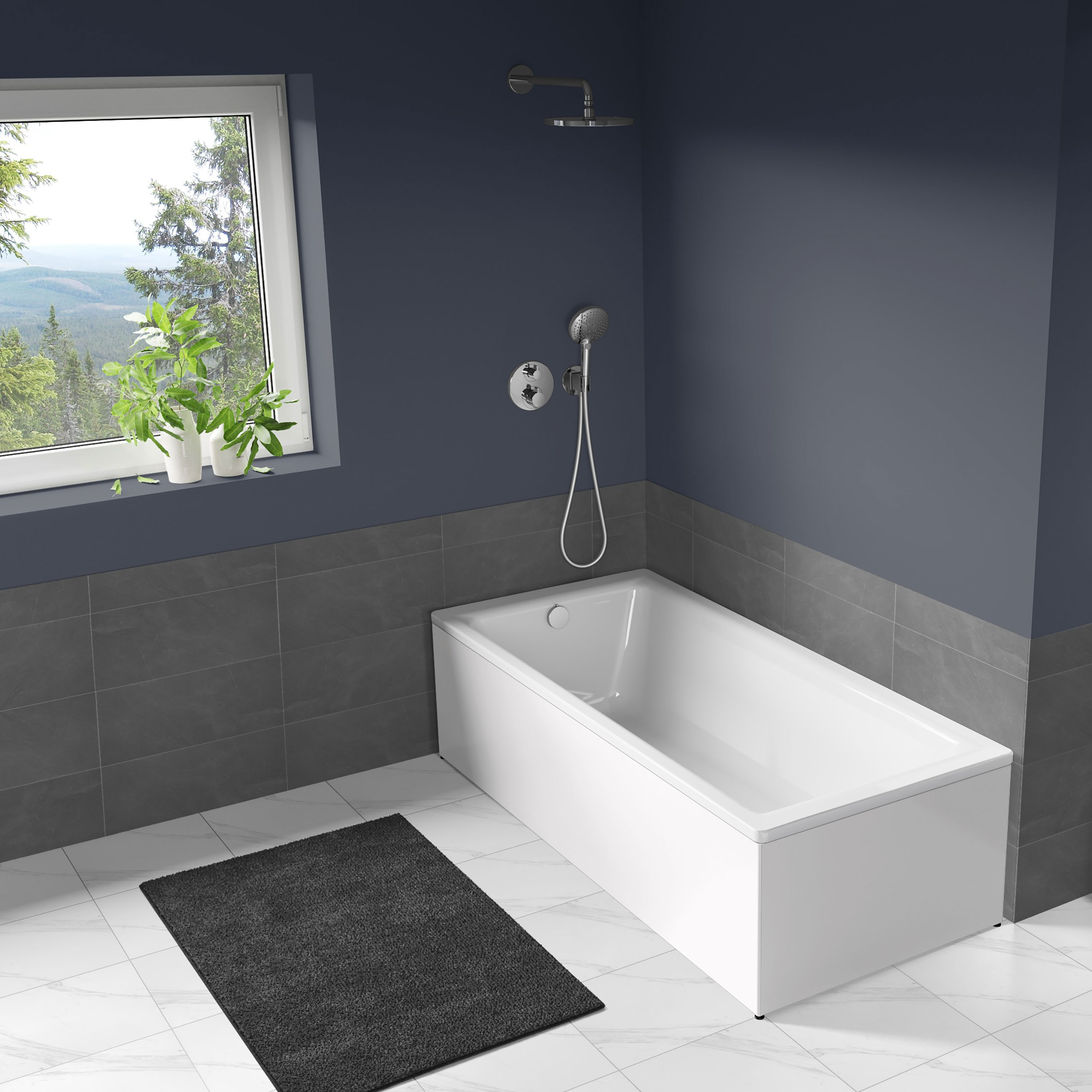 Badkar Langenfeld Puro 1600x700 mm, Blanco Zeus - Installation/montering finns att köpa till