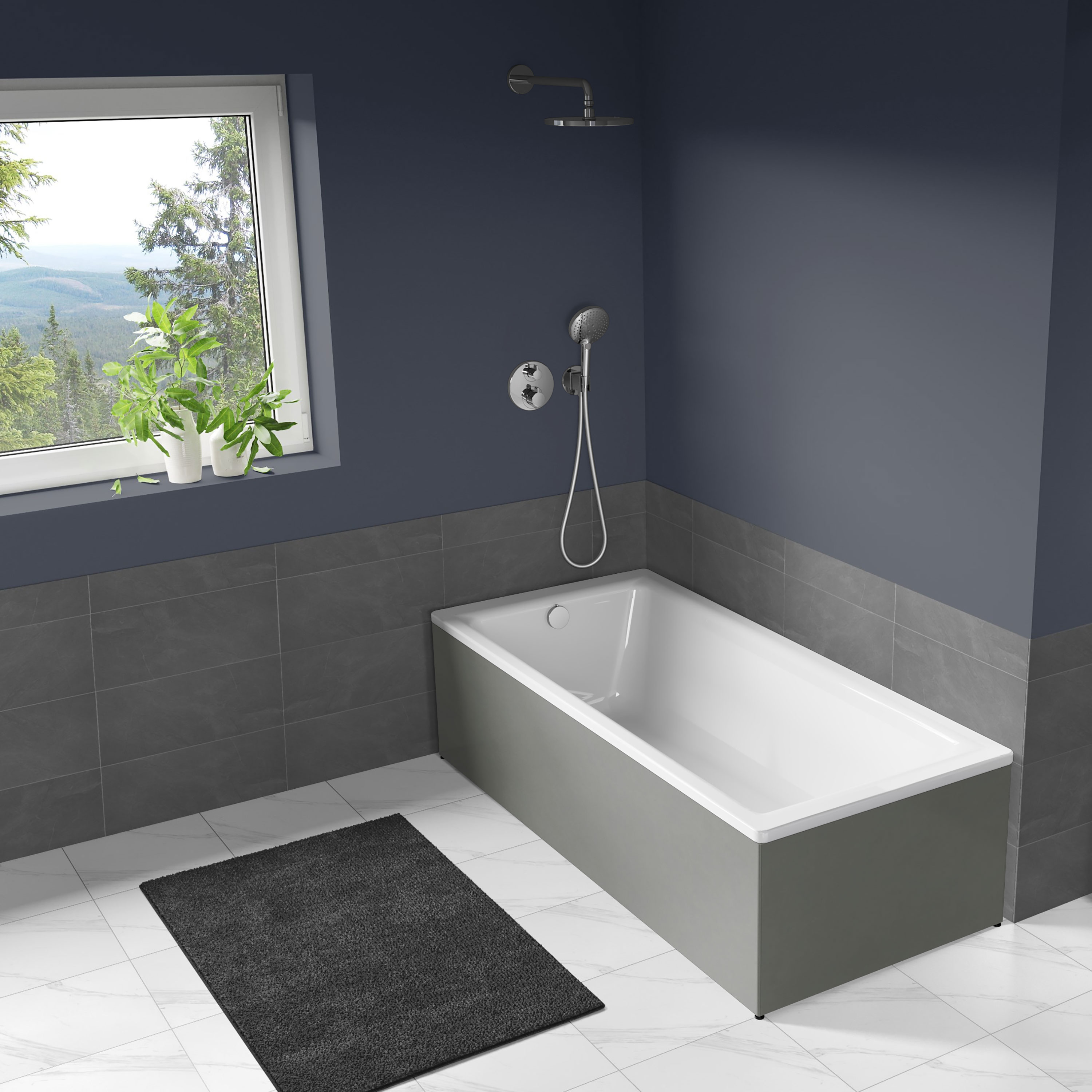 Badkar Langenfeld Puro 1600x700 mm, Cemento Spa - Installation/montering finns att köpa till