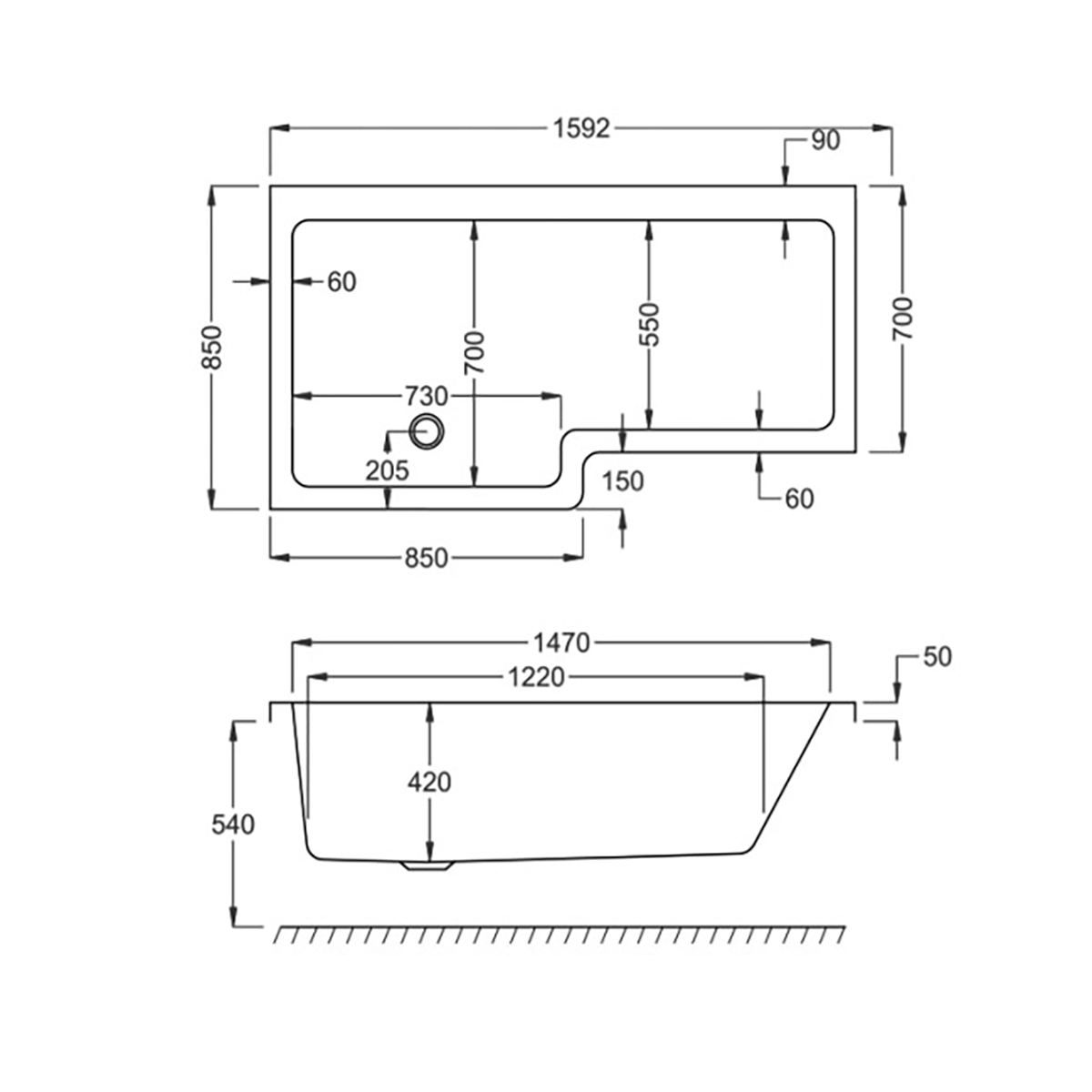 Duschbadkar Strømberg Quantum