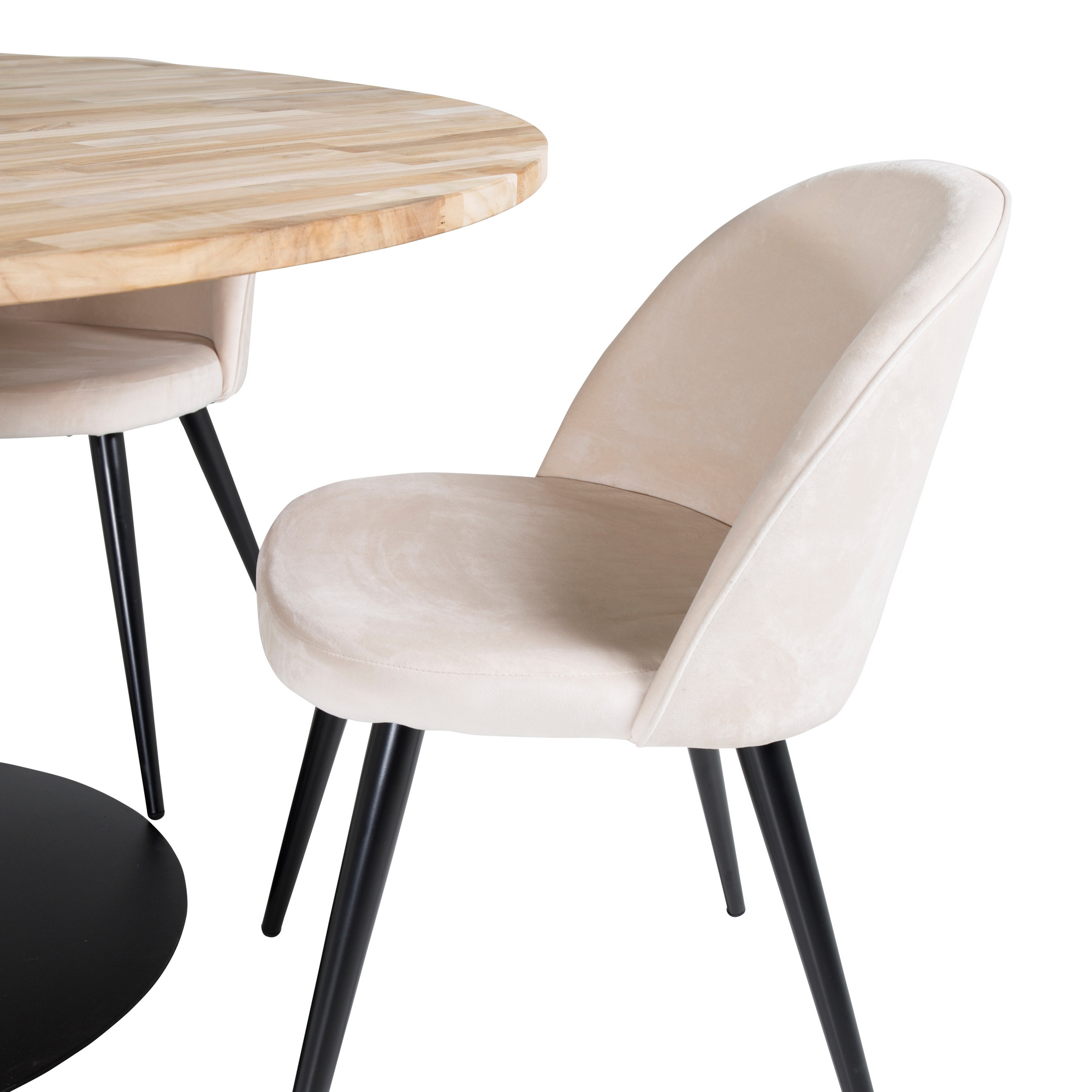 Spisegruppe Venture Home Cirebon med 4 Velvet Stoler