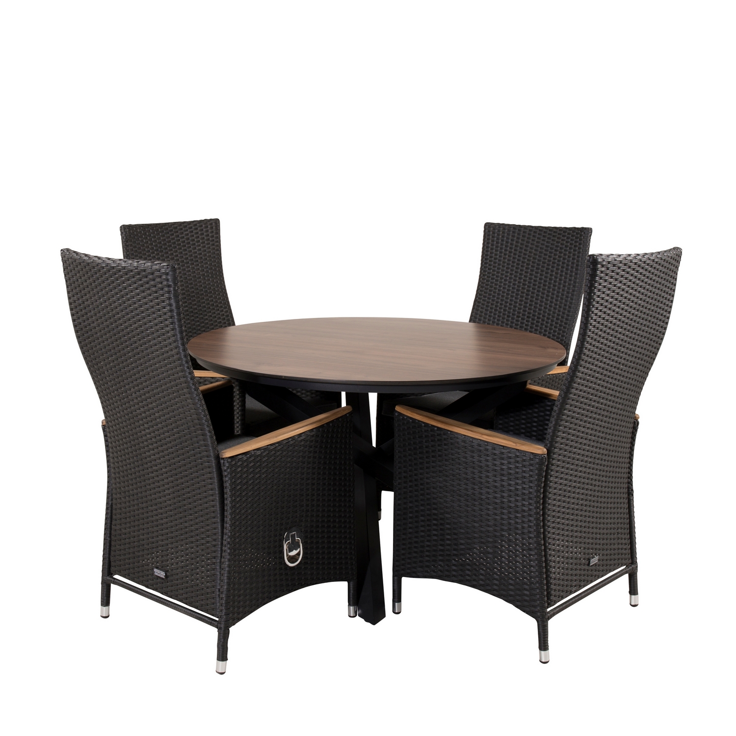 Matgrupp Venture Design Lea Ø120 med 4 Pishi Matstolar