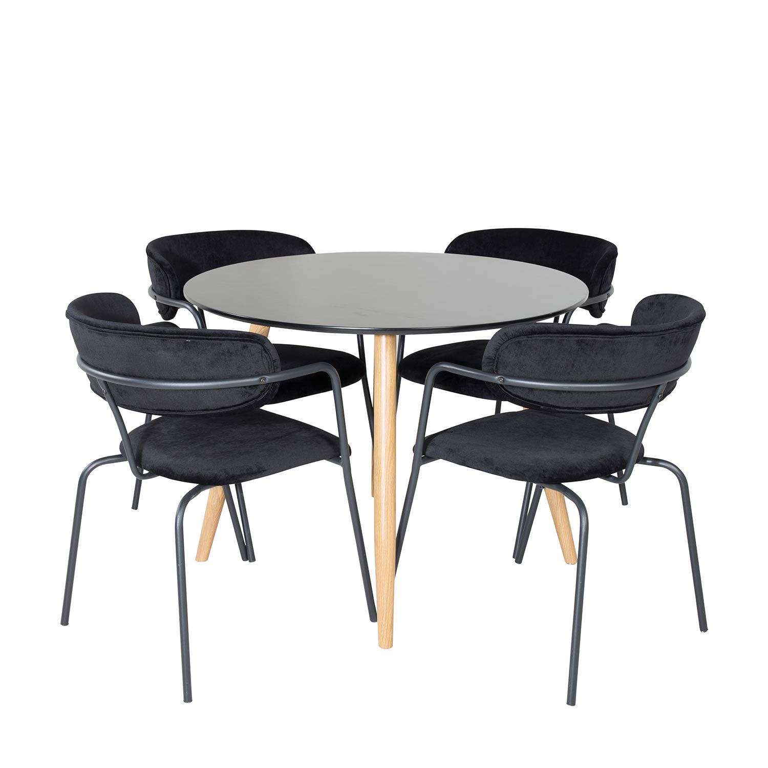 Spisegruppe Venture Home Plake med 4 Aris Karmstoler Rundt