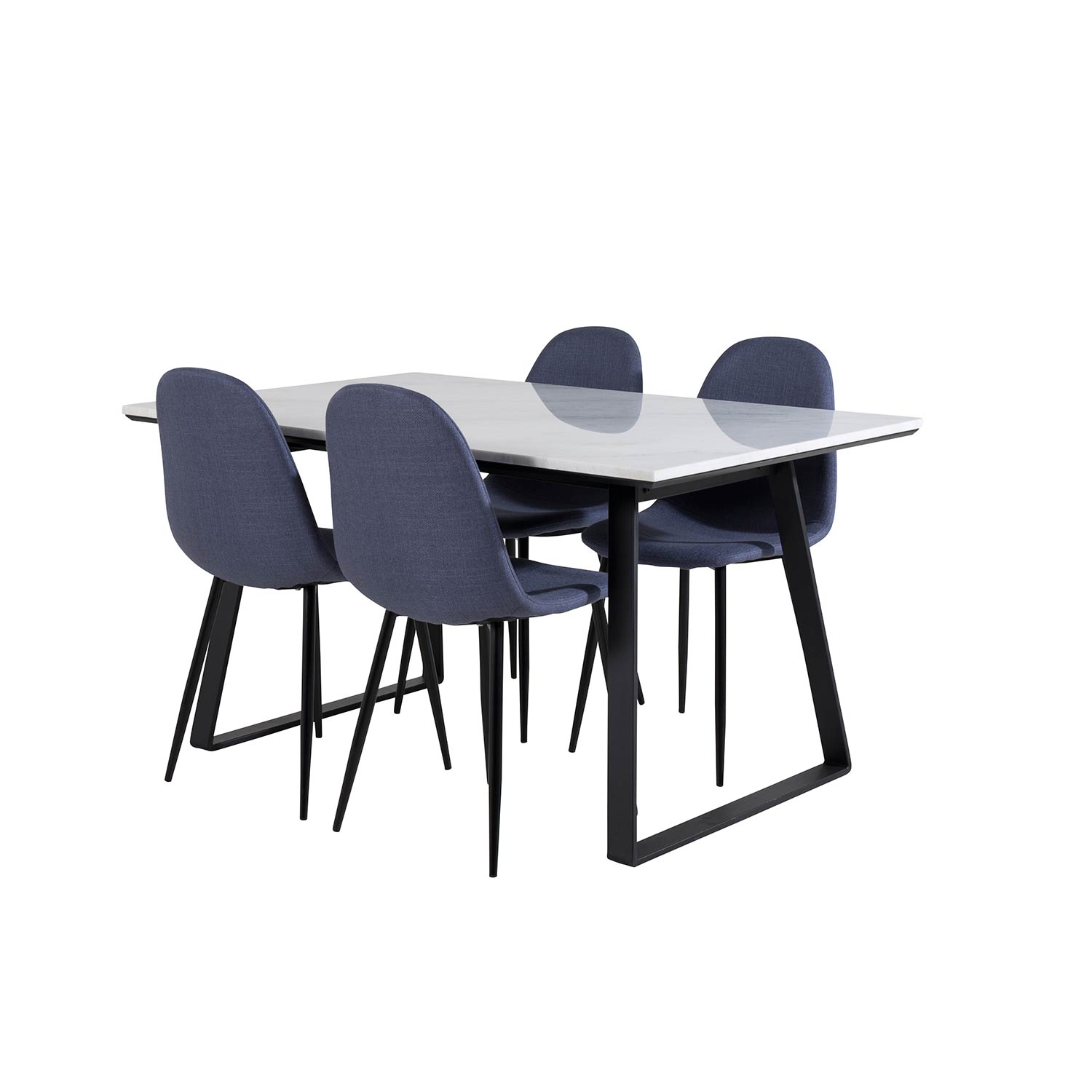 Spisegruppe Venture Home Estelle 140 med 4 Pobbie Stoler Polyester