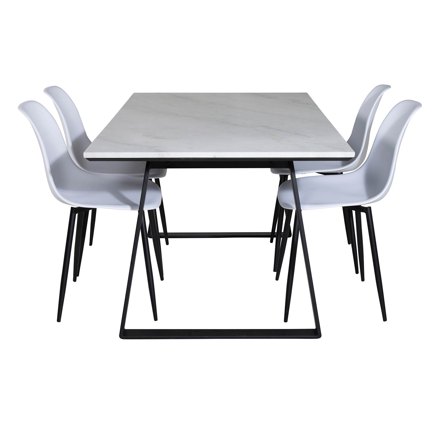 Spisegruppe Venture Home Estelle 140 med 4 Pop Stoler