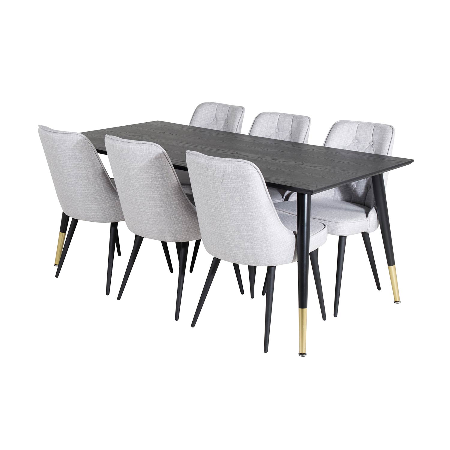 Spisegruppe Venture Home Dipp med 6 Velvet Deluxe Stoler