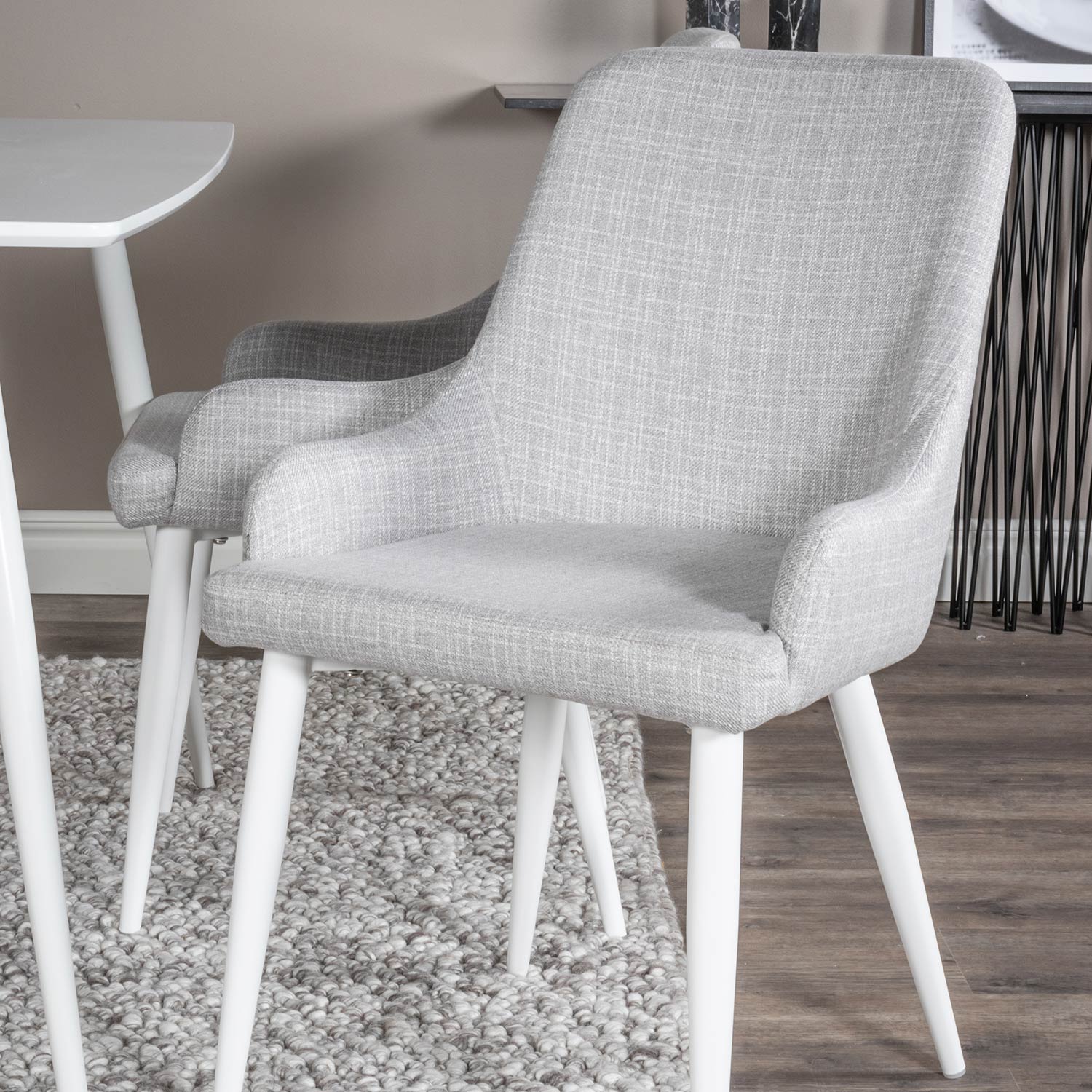 Spisegruppe Venture Home Pobbie med 4 Plake Stoler Polyester