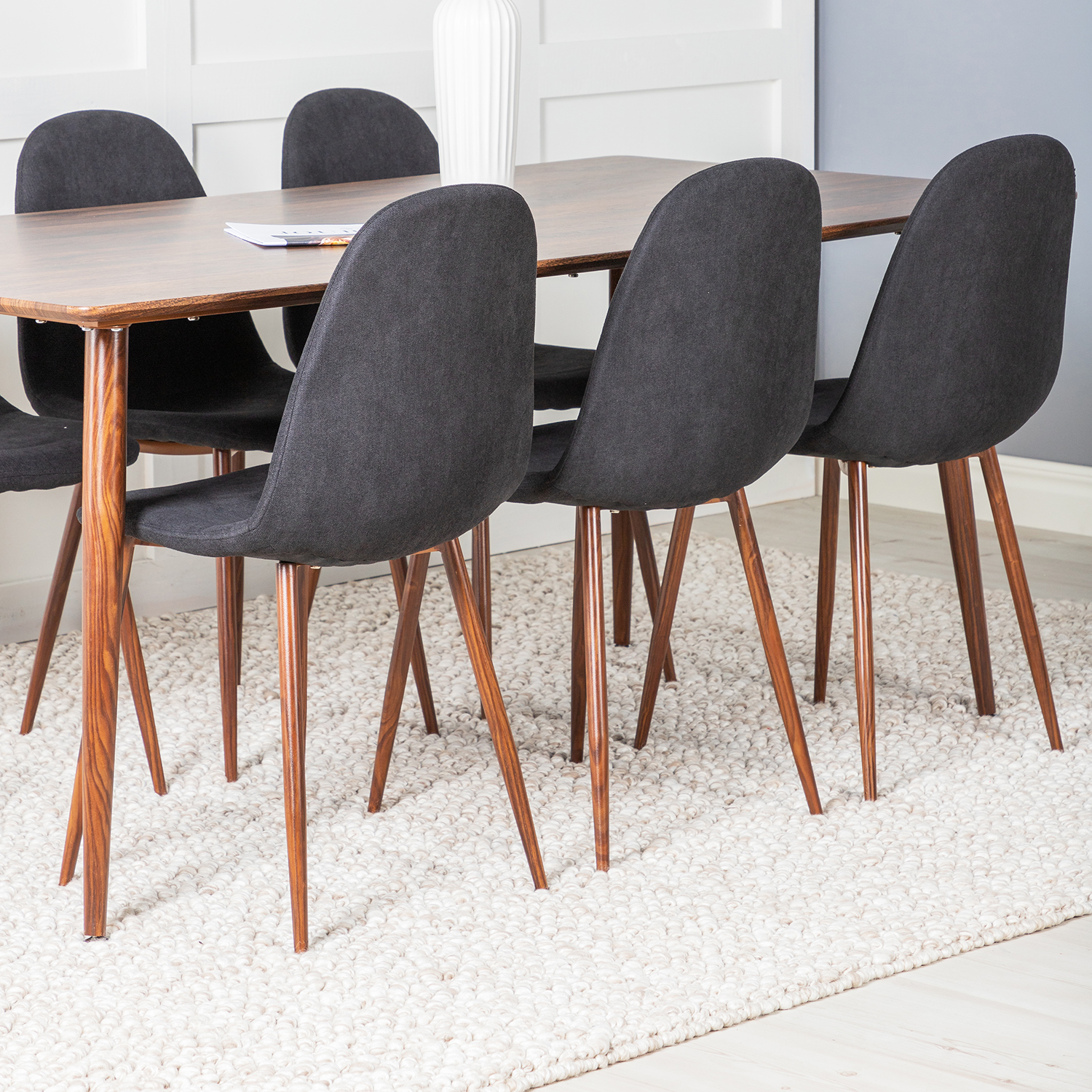 Spisegruppe Venture Home Pobbie 180 med 6 Stoler Polyester