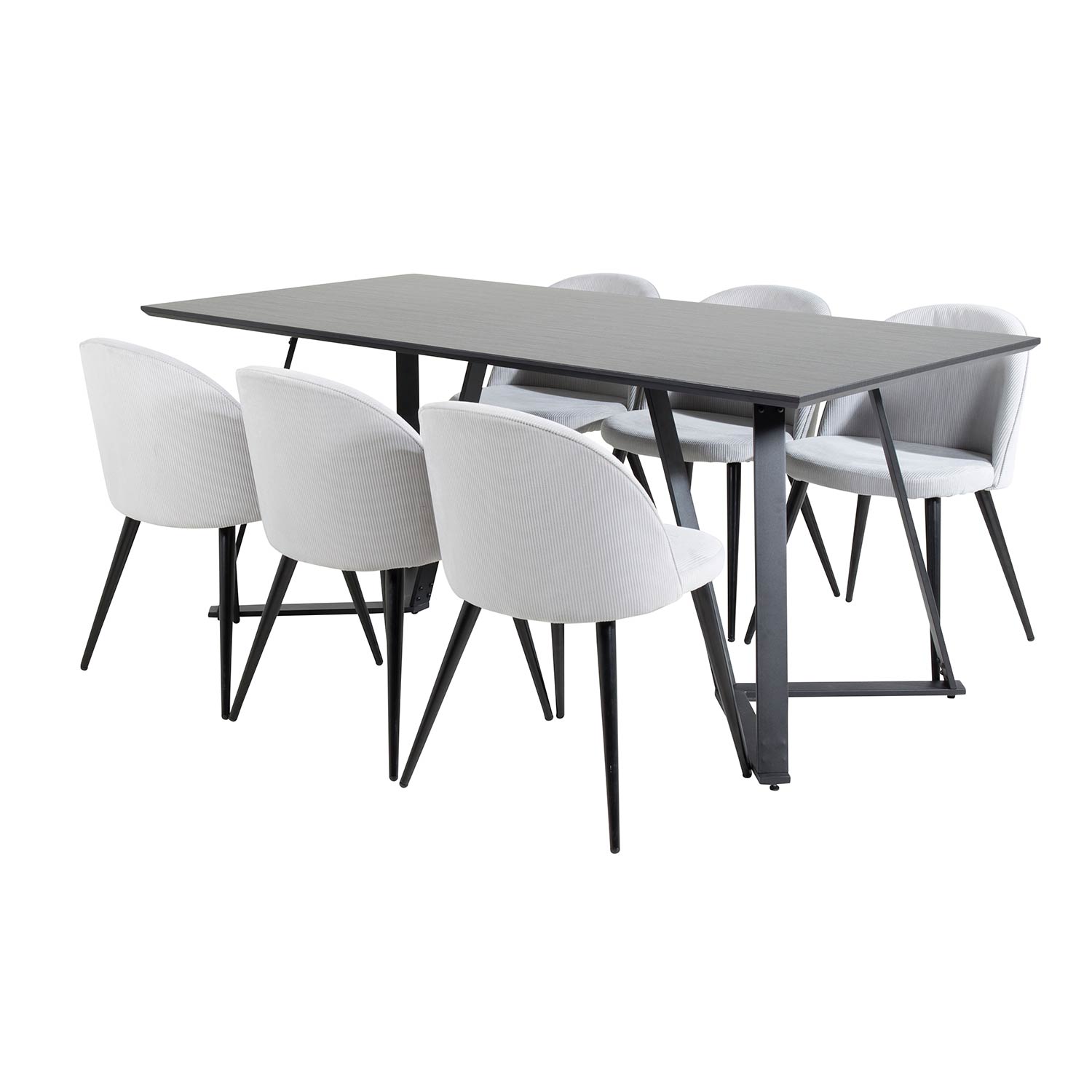 Spisegruppe Venture Home Madde med 6 Valentina Stoler Manchester