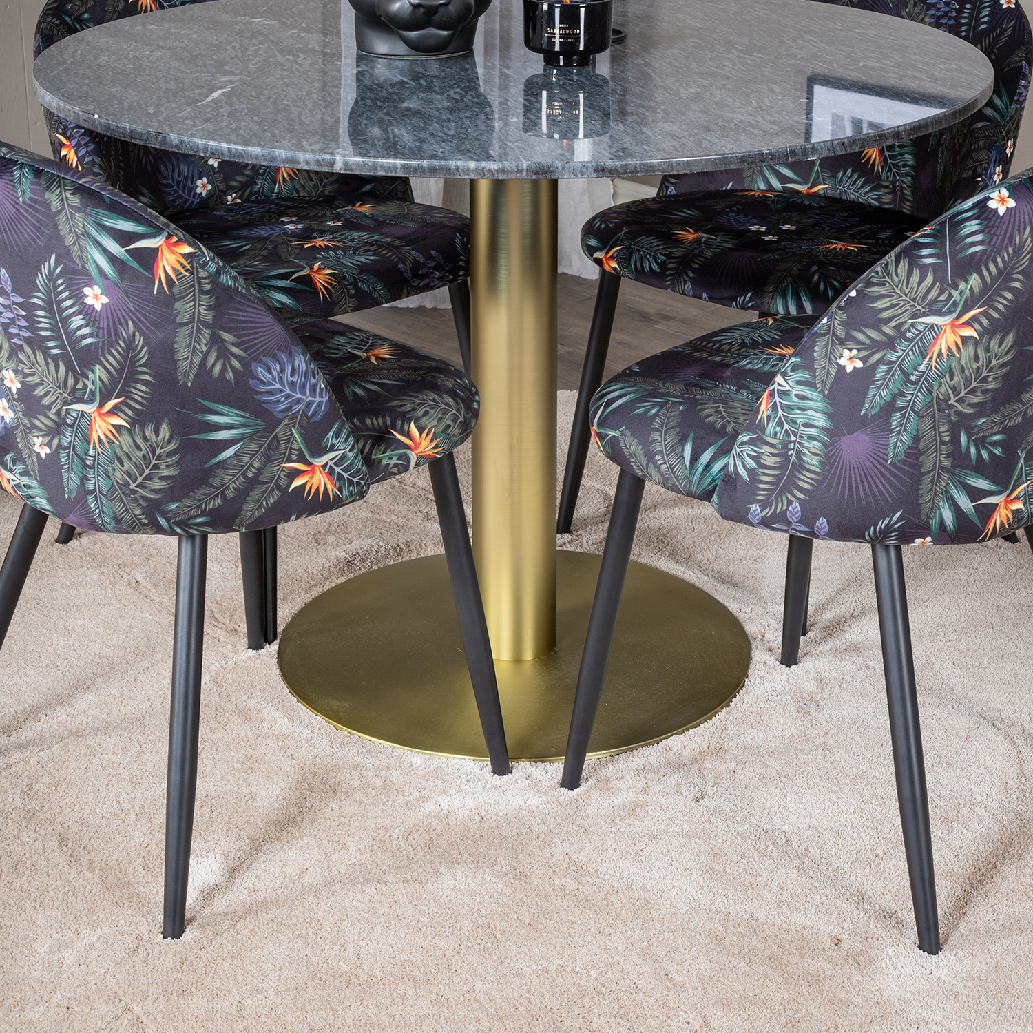 Spisegruppe Venture Home Estelle med 4 Valentina Stoler Polyester