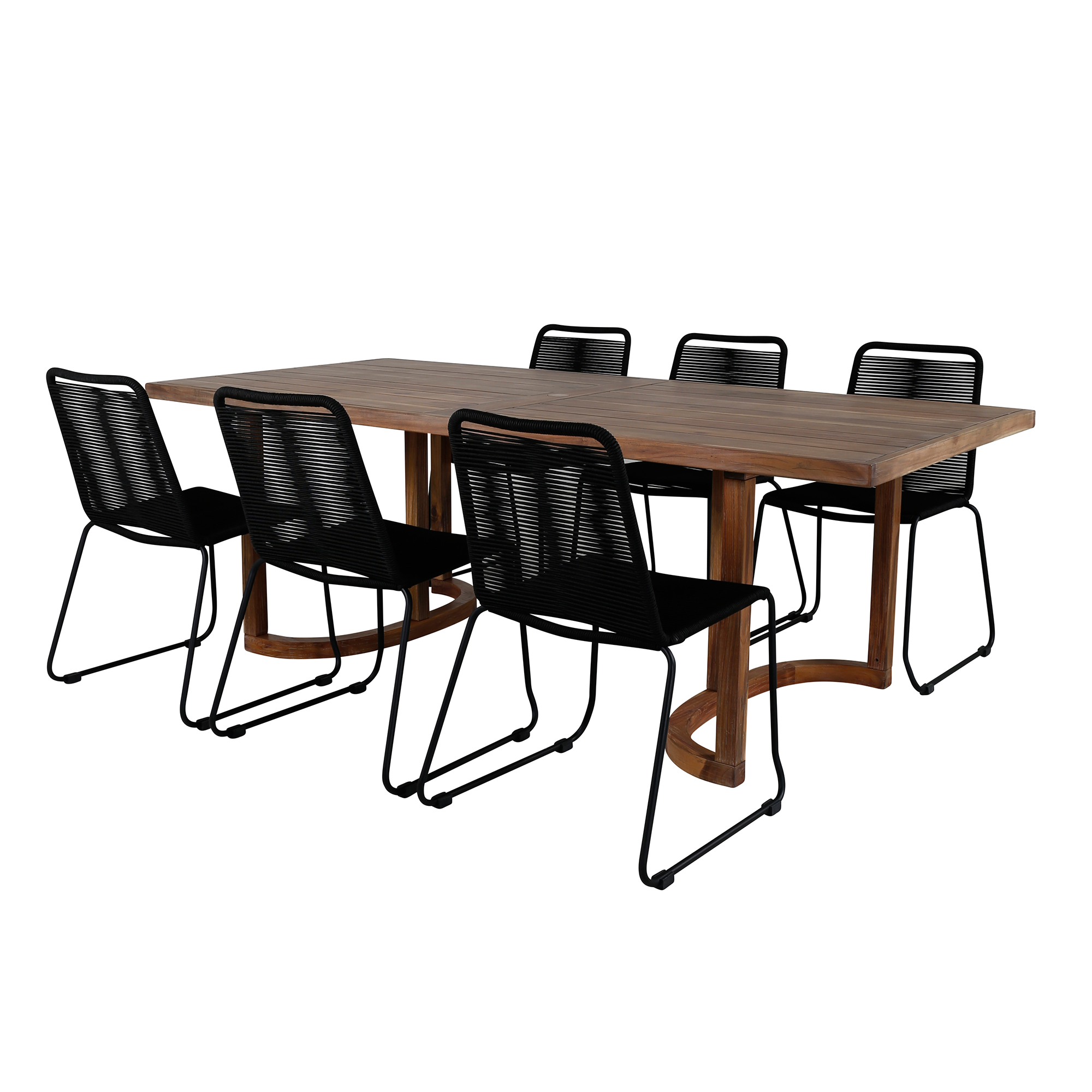 Matgrupp Venture Design Elvira med 6 Minos Matstolar Svart