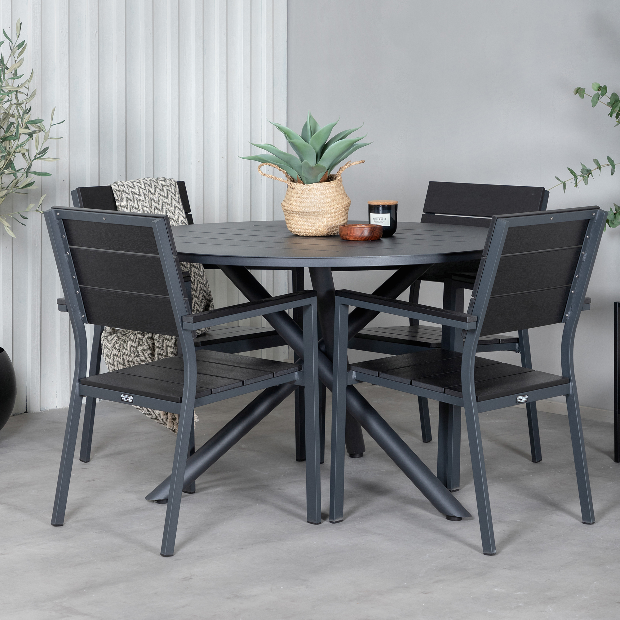 Spisegruppe Venture Home Ande med 4 Livia Spisestoler