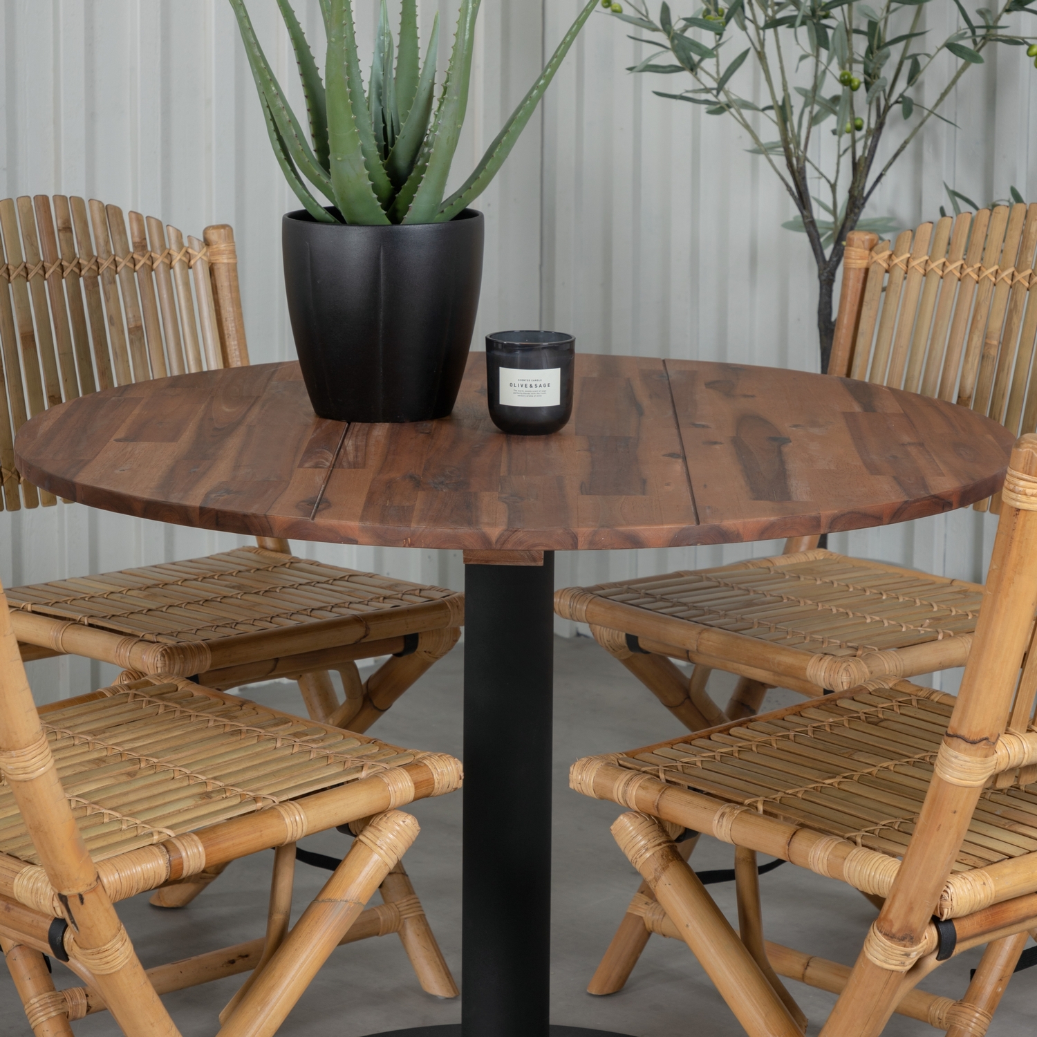 Spisegruppe Venture Home Canne med 4 Cave Spisestoler