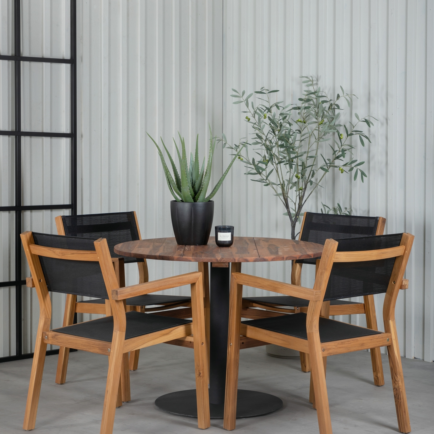 Spisegruppe Venture Home Canne med 4 Vum Stablebare Spisestoler