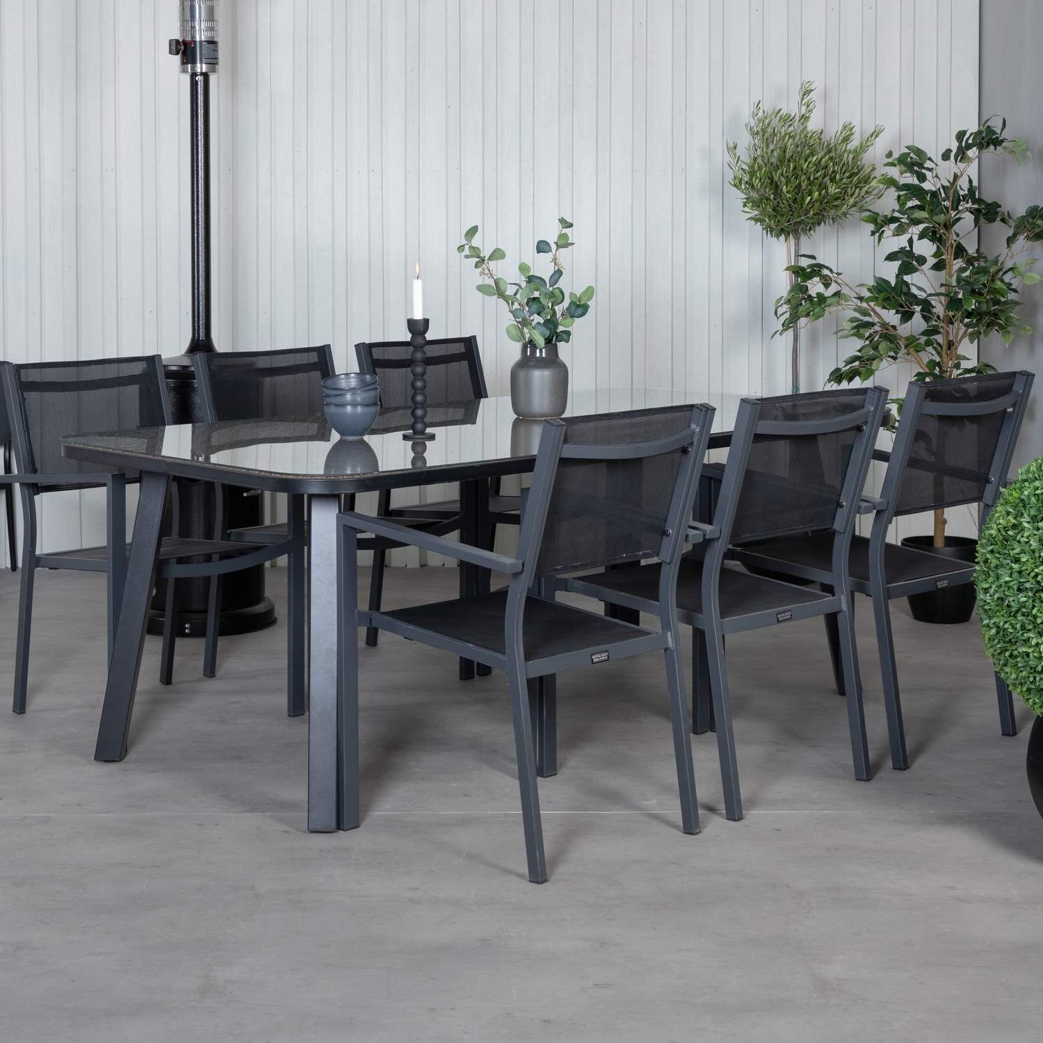 Spisegruppe Venture Home Olle med 6 Curz Stablebare Spisestoler