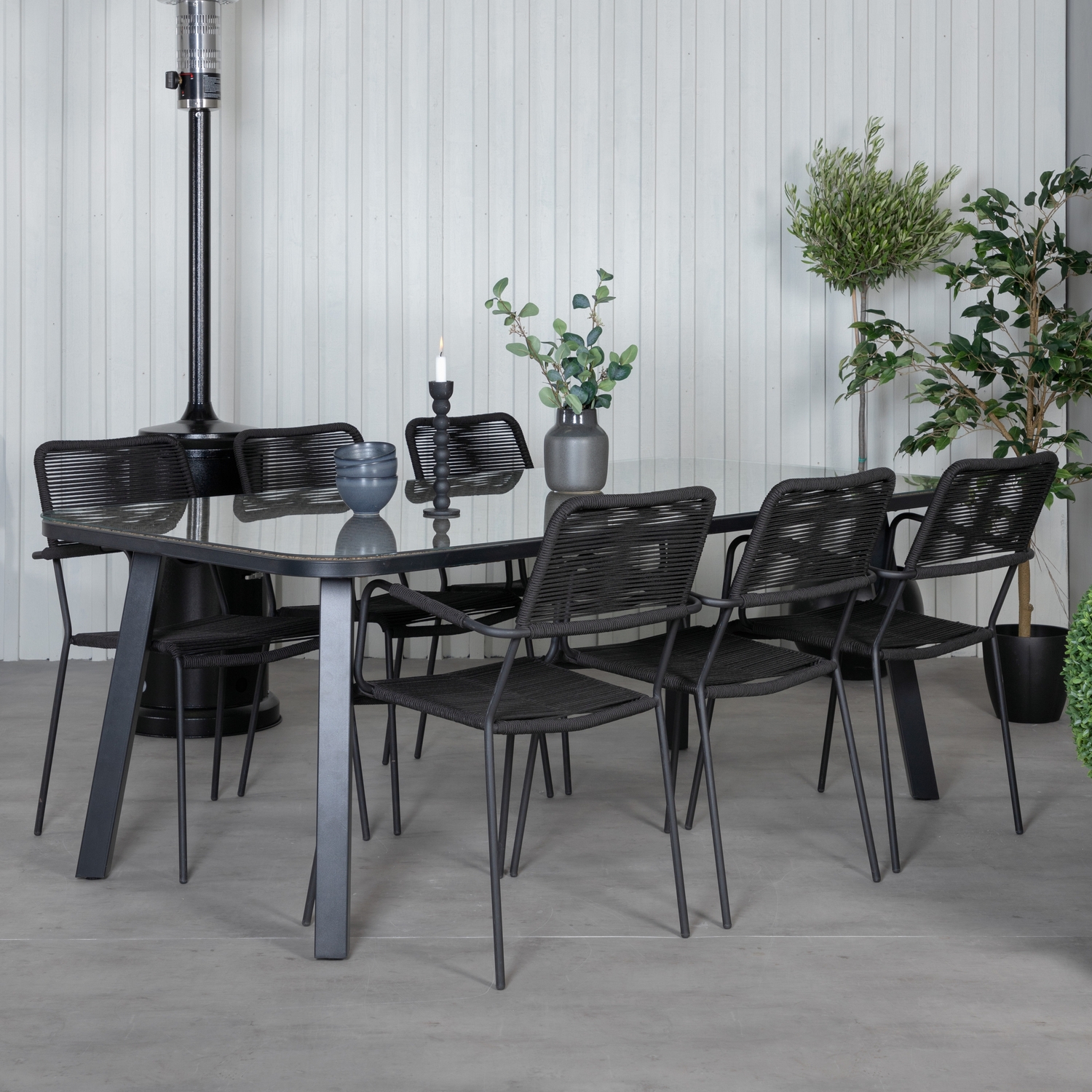 Spisegruppe Venture Home Peoria med 6 Leon Spisestoler