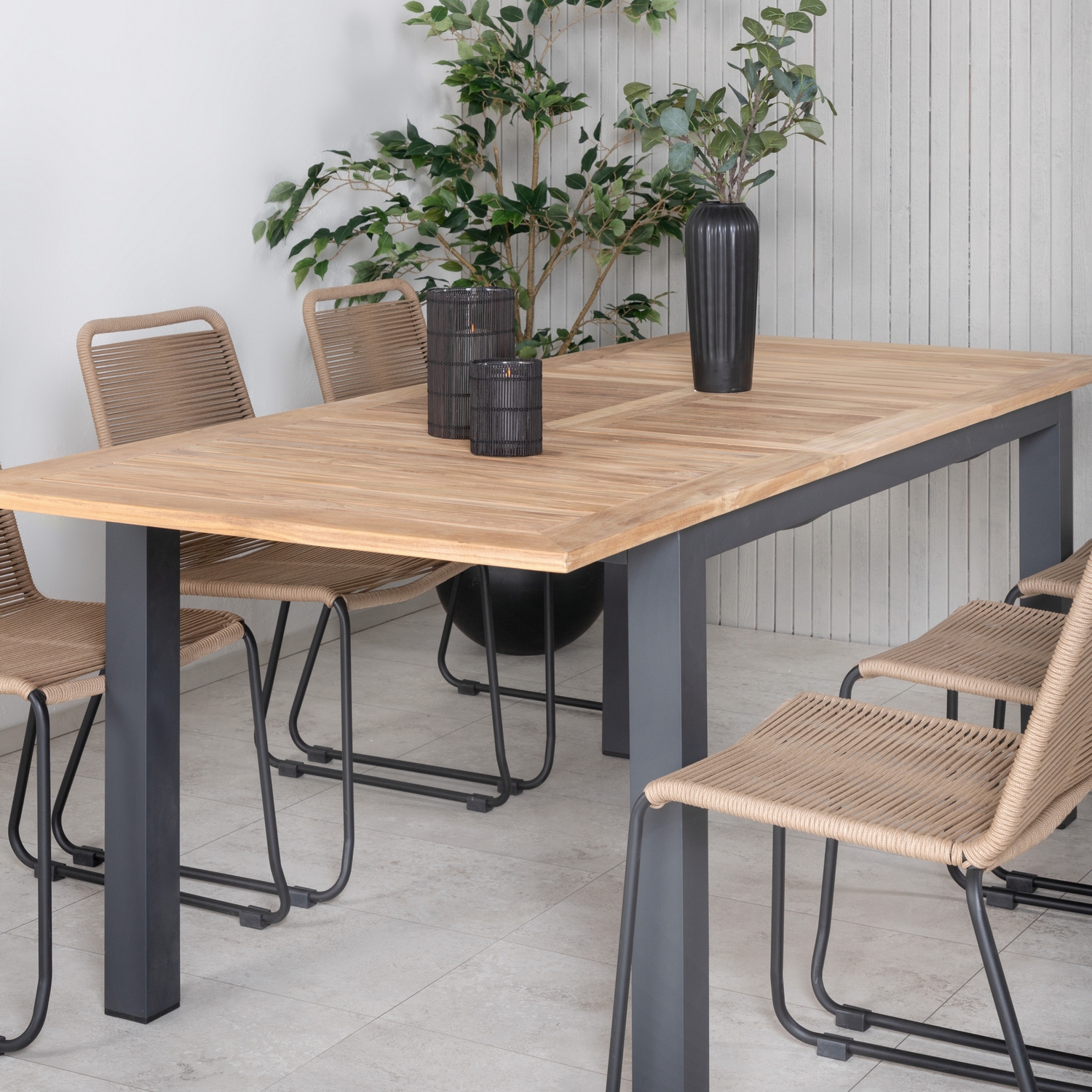 Spisegruppe Venture Home Perla 152 med 6 Leon Stablebare Spisestoler