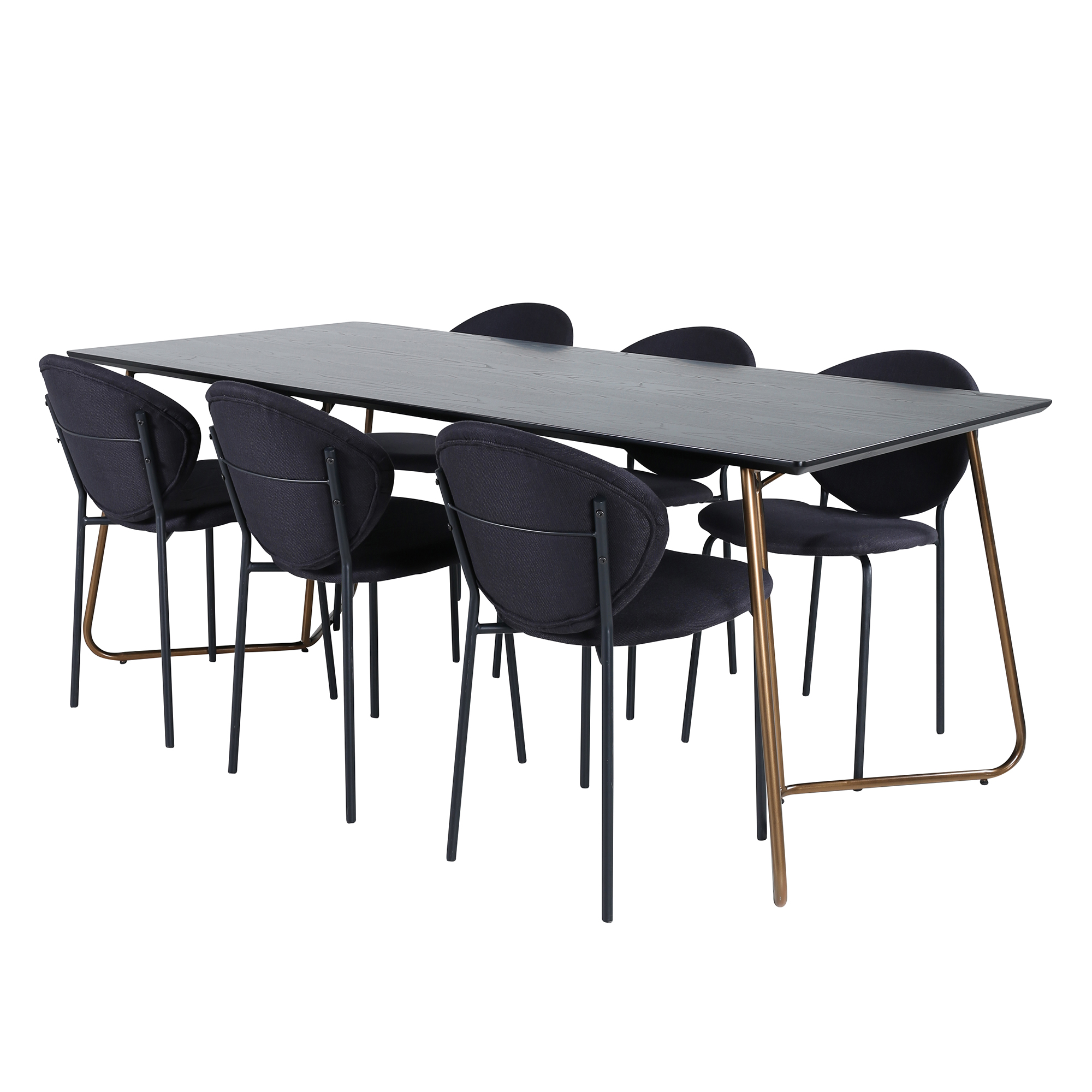 Matgrupp Venture Home Annika med 6 Valor Stolar Koppar