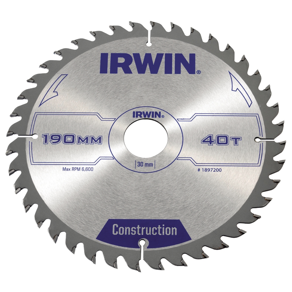 Sågklinga Irwin 190x30/20/16mm 40t 2,5mm