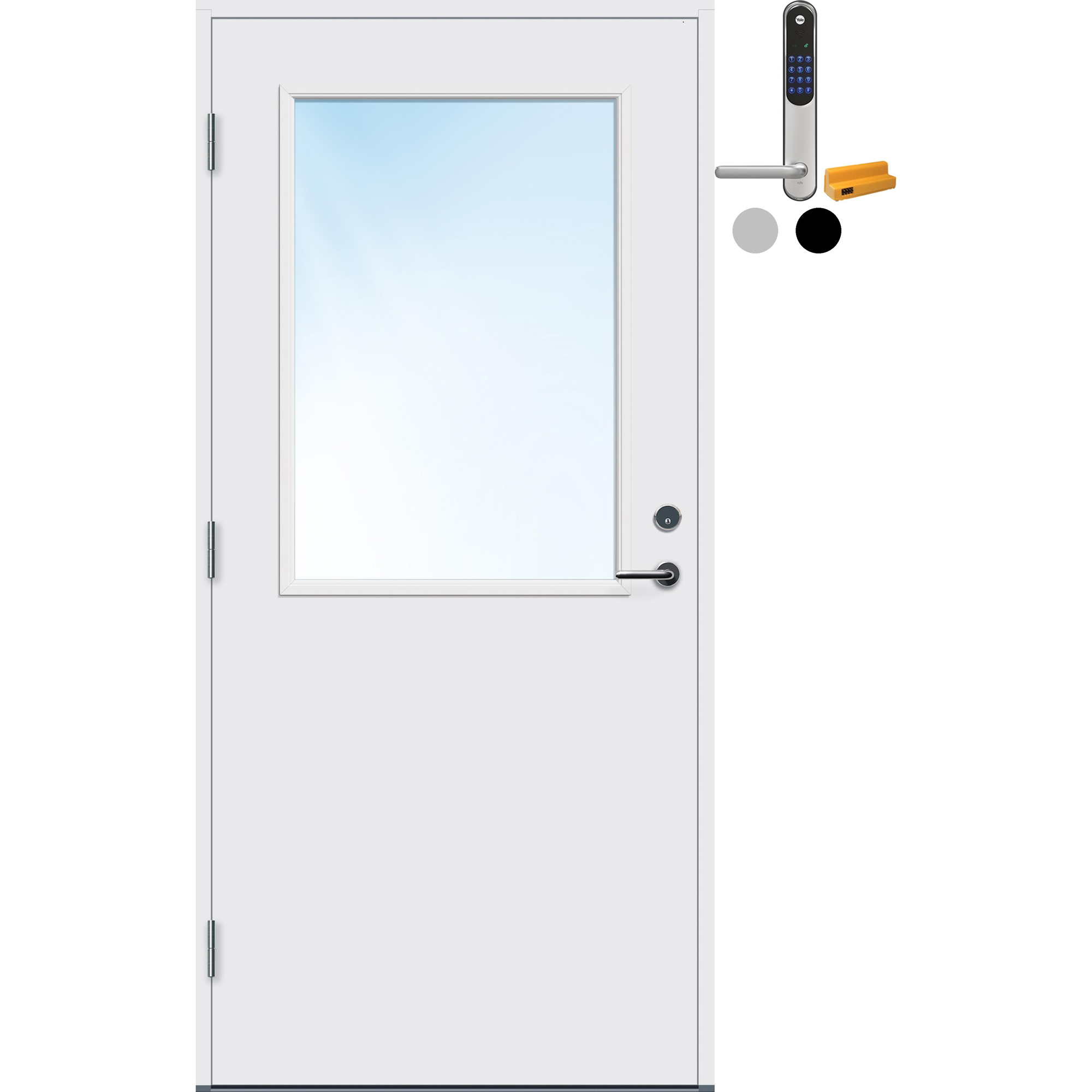 Ytterdør Bygg1 Sande Thermoisolert med Yale Doorman Classic Home