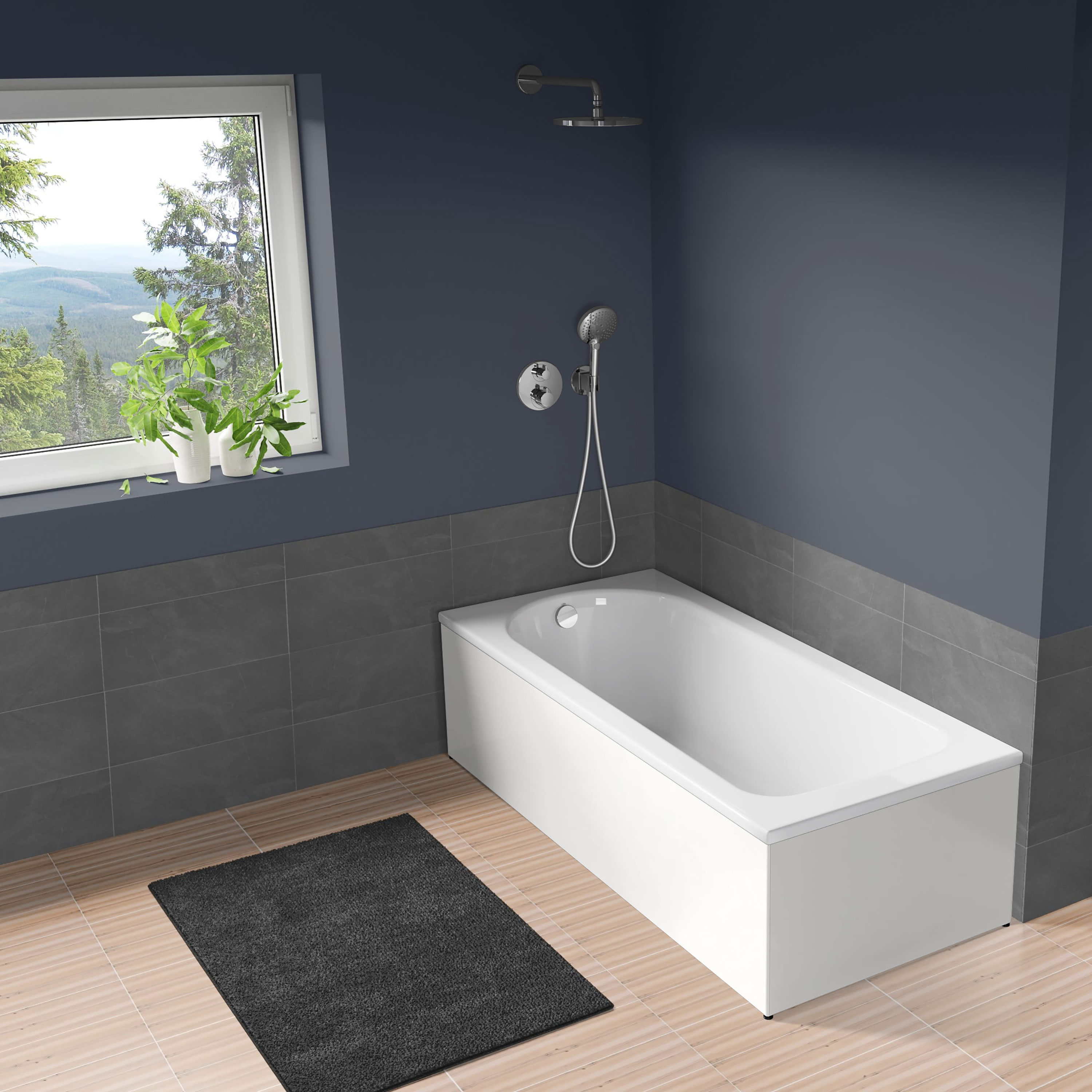 Badkar Langenfeld Saniform Plus 1700x750 mm, Blanco Zeus - Installation/montering finns att köpa till