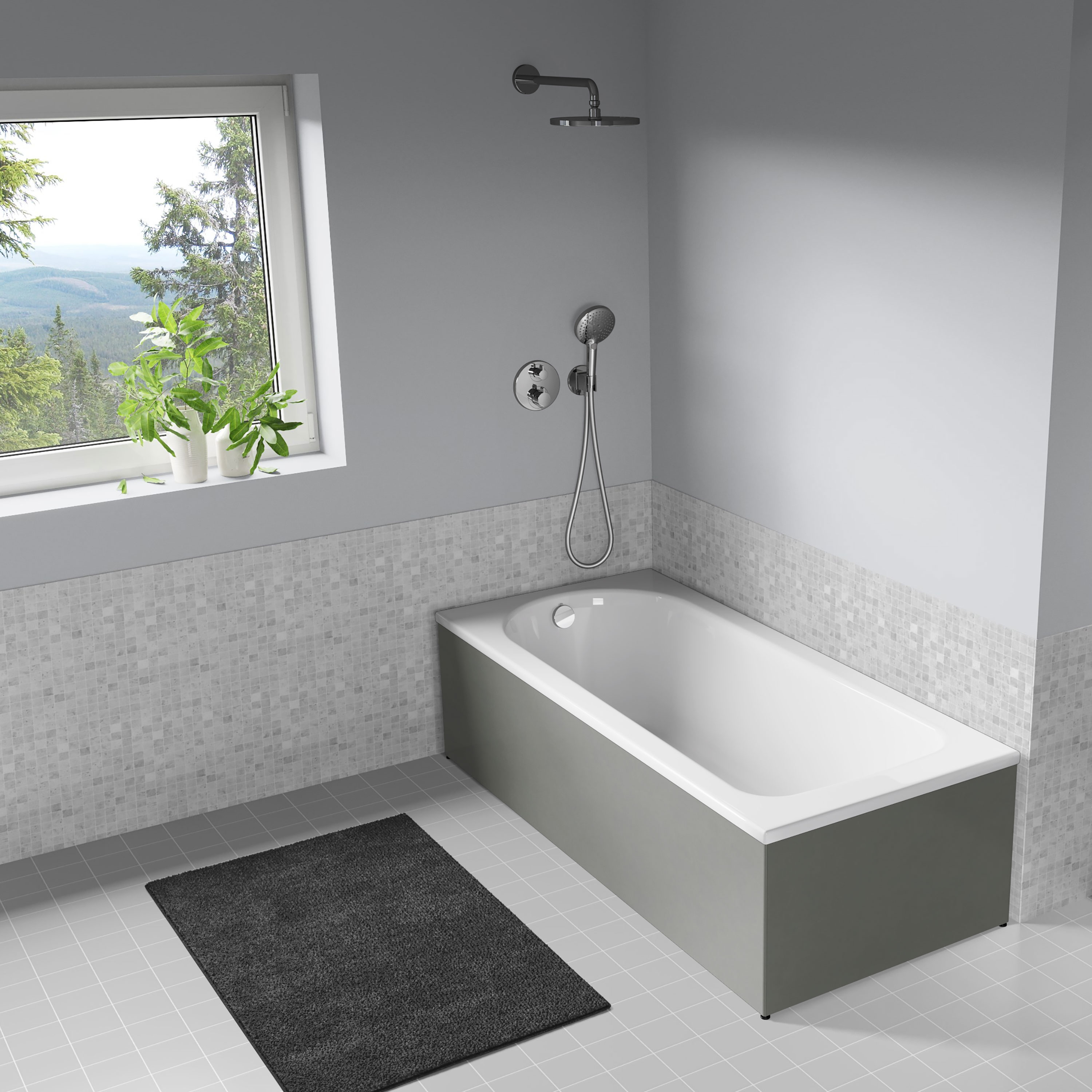 Badkar Langenfeld Saniform Plus 1700x700 mm, Cemento Spa - Installation/montering finns att köpa till