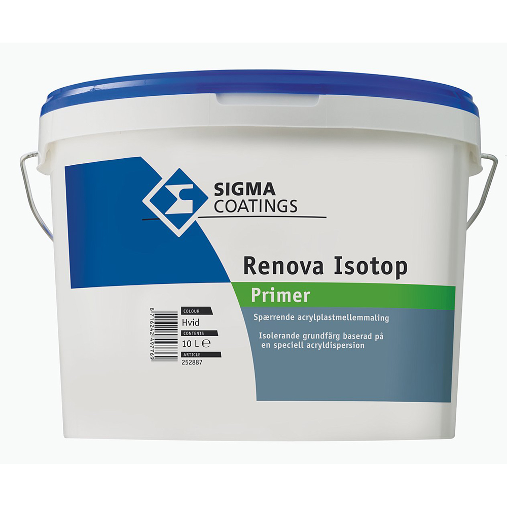 Patentfärg Primer Sigma Coatings Renova Isotop Vit 10 Liter