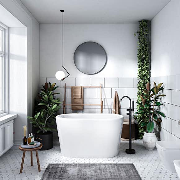 sittbadkar bathlife ideal fristående vit