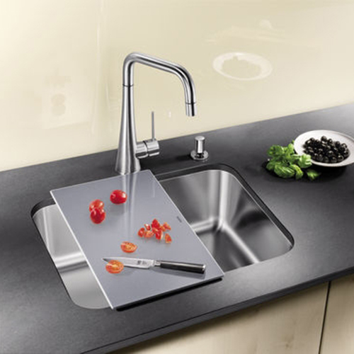 Skjærebrett Blanco Sølvfargett Glass 435 x 240 mm