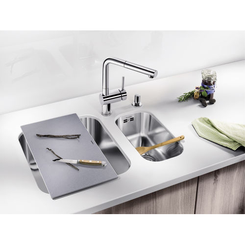 Skjærebrett Blanco Sølvfargett Glass 435 x 240 mm