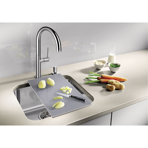 Skjærebrett Blanco Sølvfargett Glass 435 x 240 mm